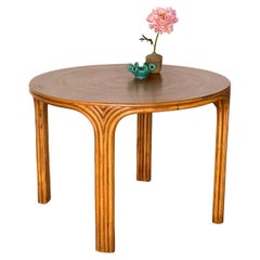 Vintage Pencil Reed Rattan Dining Table 