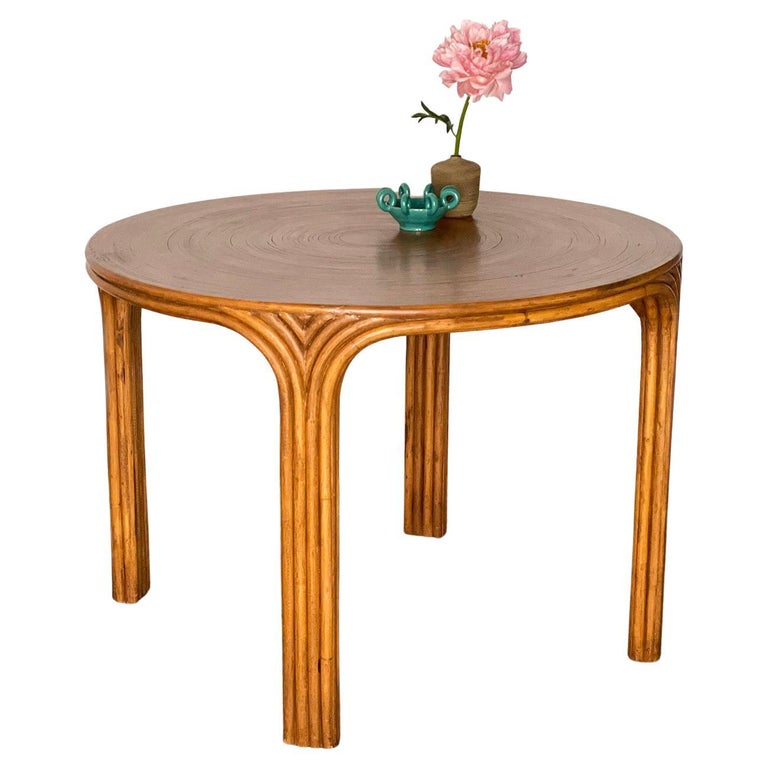 Pencil Reed Rattan Dining Table at 1stDibs | small rattan dining table