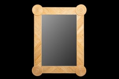 Pencil Reed Rattan Geometric Wall Mirror 43.5"H