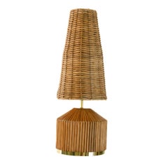 Pencil Reed Rattan 'Lumina' Table Lamp, Handcrafted Lighting