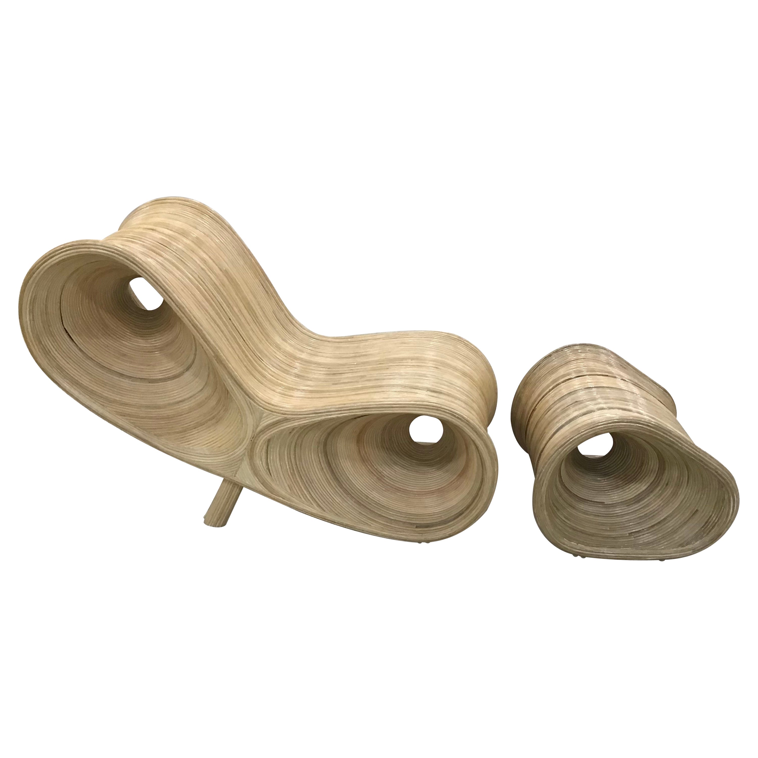 Pencil Reed Rattan Sculptural Ear Chair