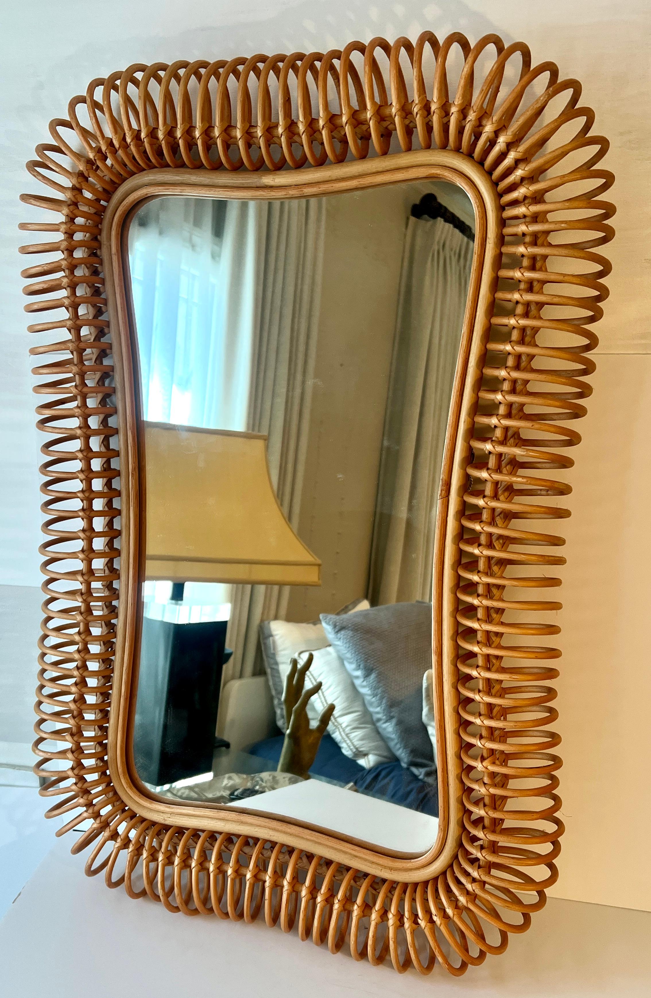 Rustic Pencil Reed Rattan Swirl Around a Woven Intricate Frame