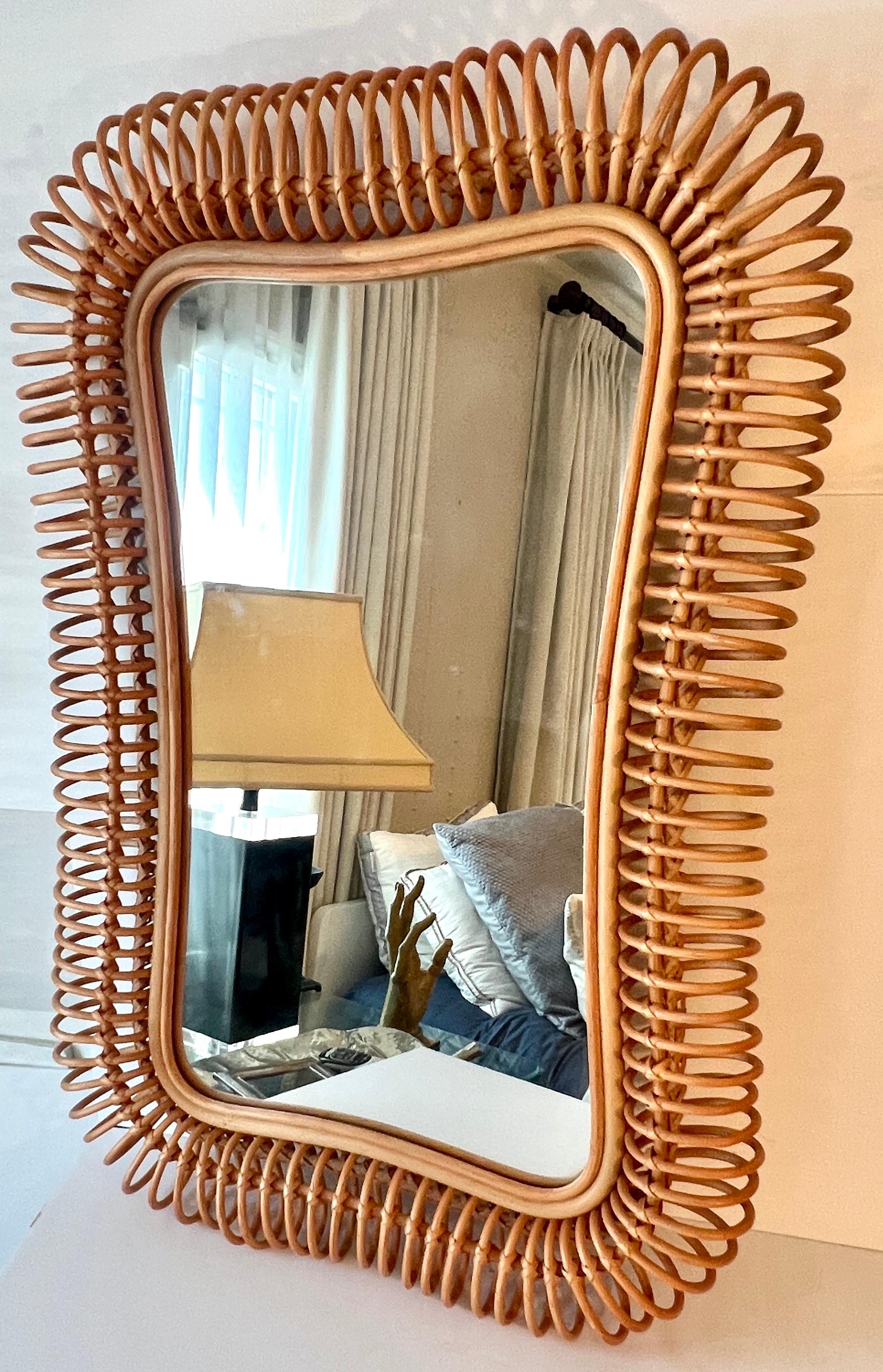 Hand-Crafted Pencil Reed Rattan Swirl Around a Woven Intricate Frame