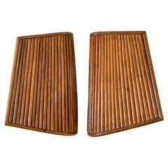 Pencil Reed Rattan Wall Mounted Lamp Midcentury Modern