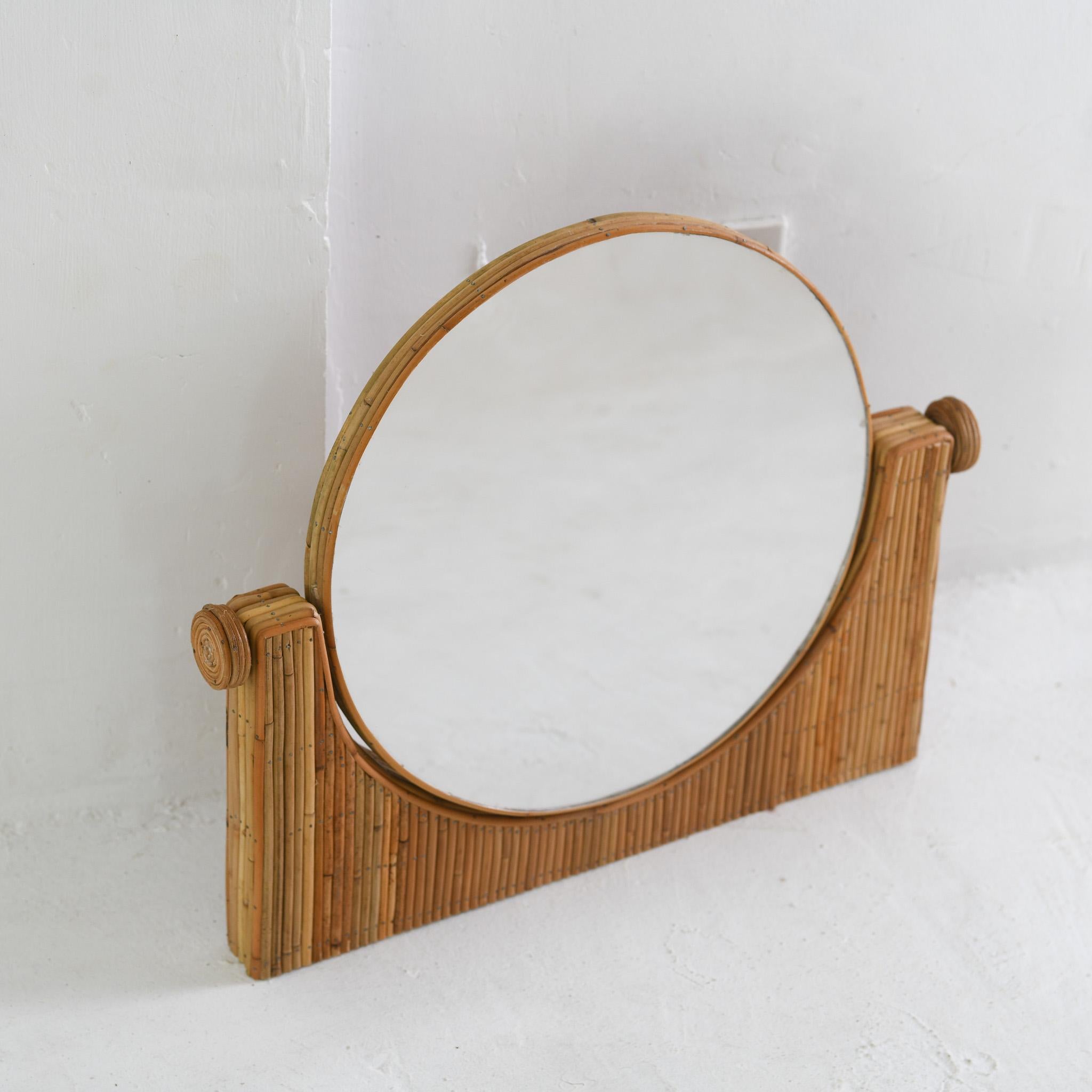 Miroir de table en roseau de style moderne du milieu du siècle dernier Excellent état - En vente à Oxford, GB
