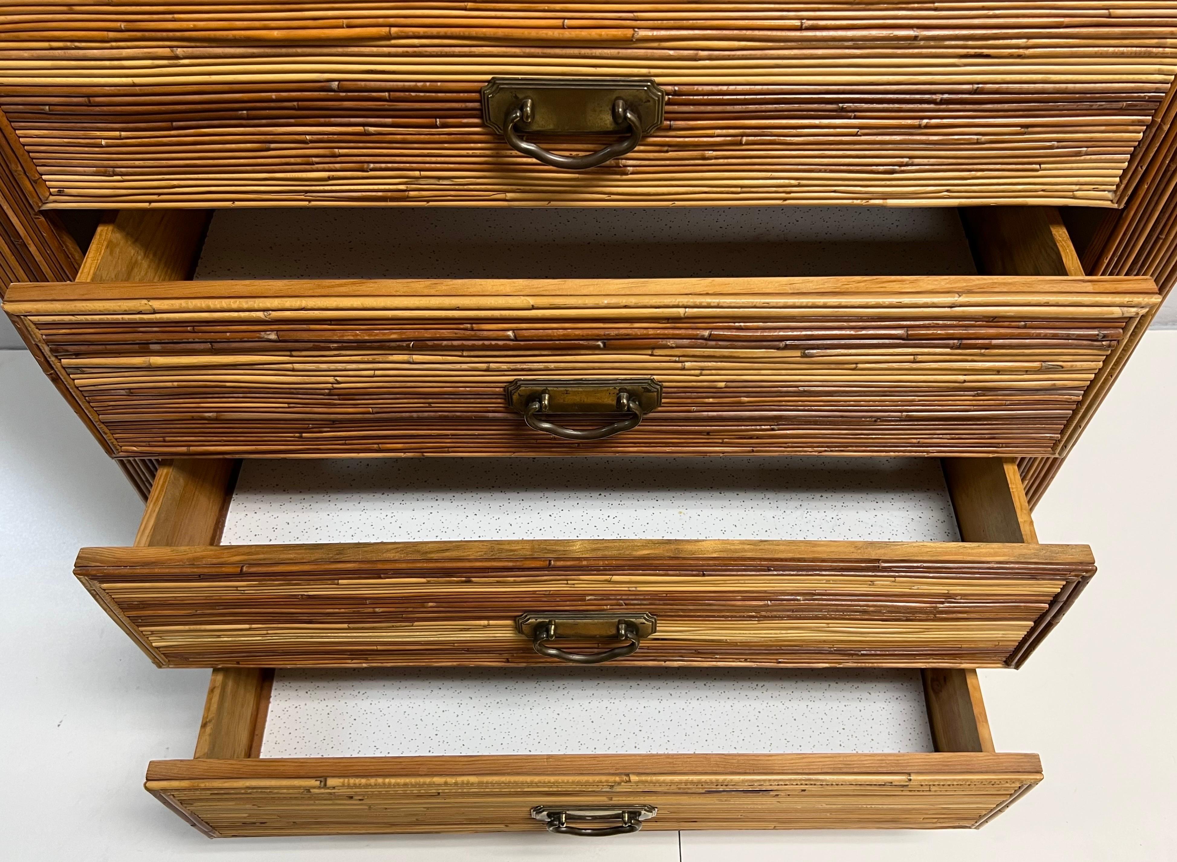 Pencil Reed Waterfall Chest of Drawers Dressers For Sale 3