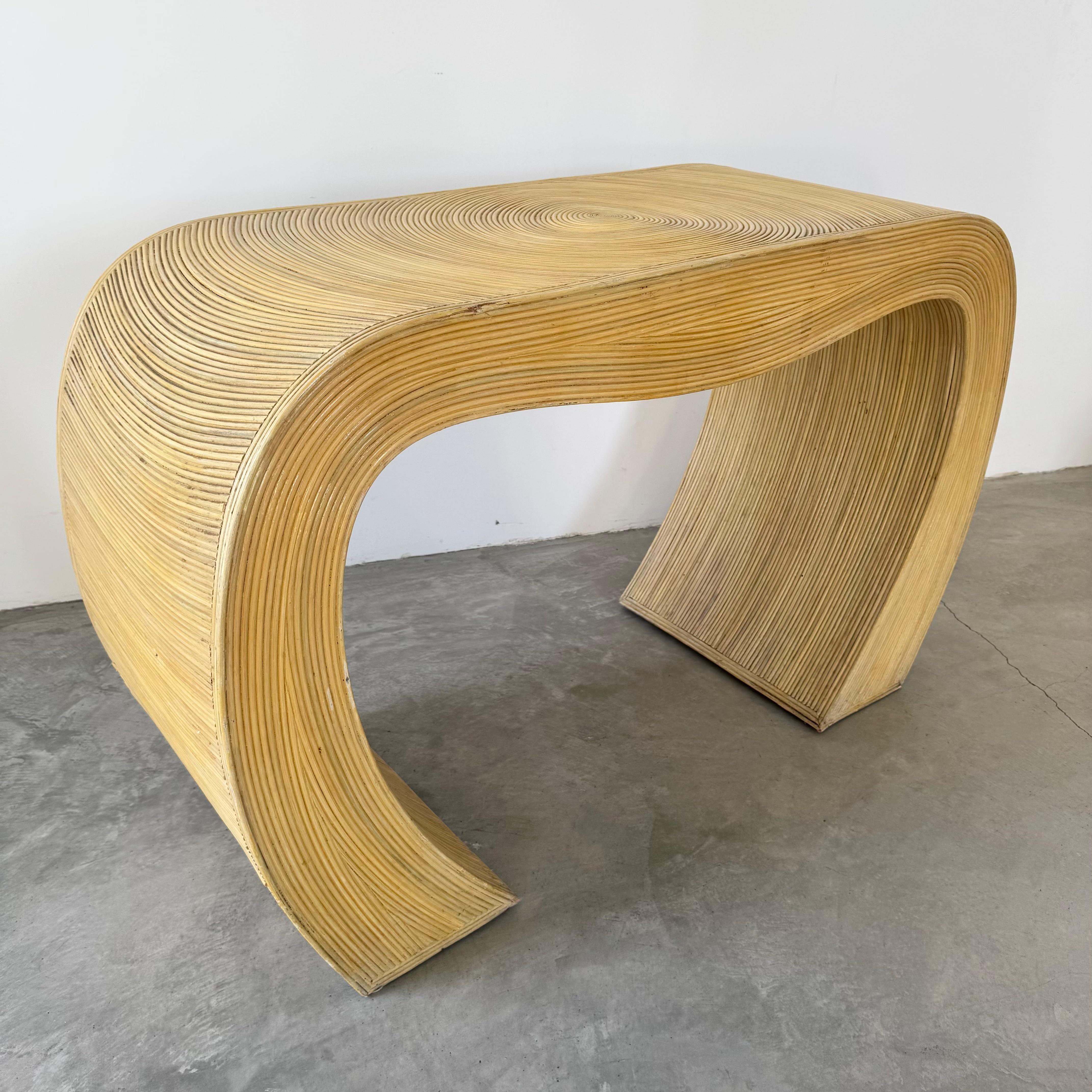 Pencil Reed Waterfall Console, 1970s Italy For Sale 3