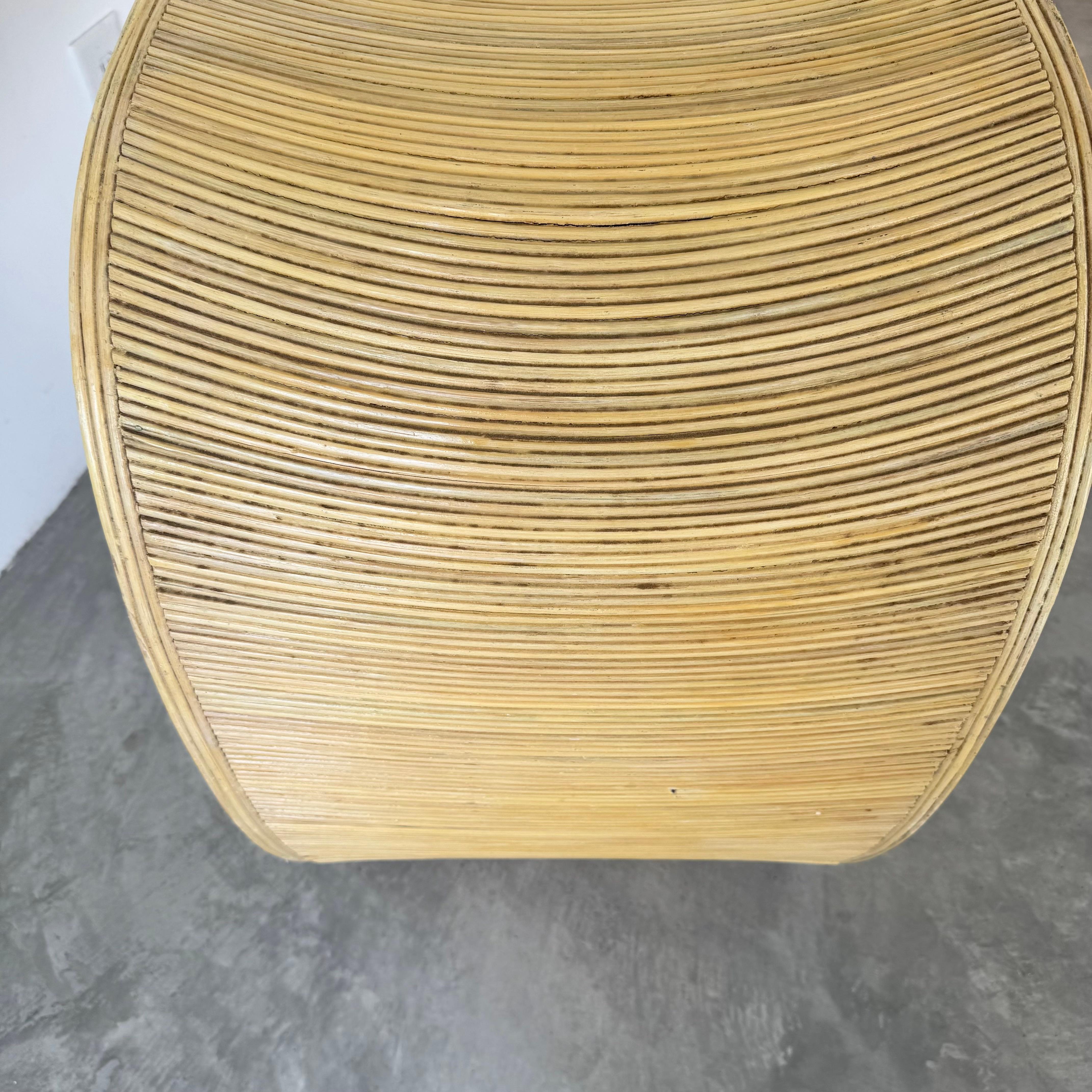 Pencil Reed Waterfall Console, 1970s Italy For Sale 4