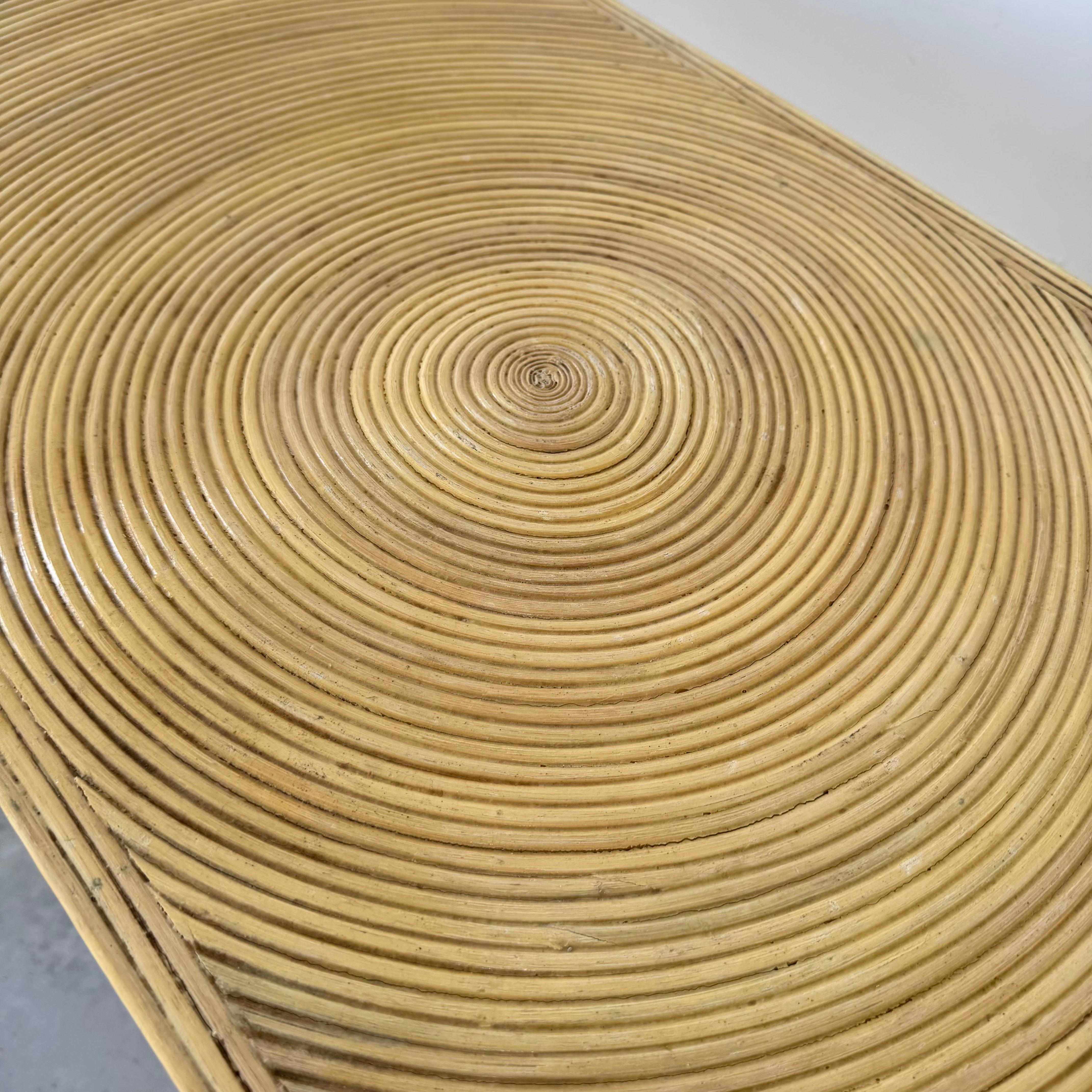 Pencil Reed Waterfall Console, 1970s Italy For Sale 6
