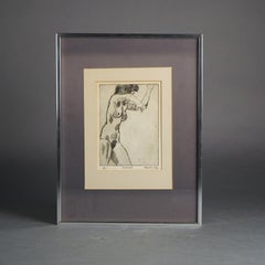 Pencil Signed "5/6 Elayne Frozen 10/66" Limited Edition Sketch of Nude Woman