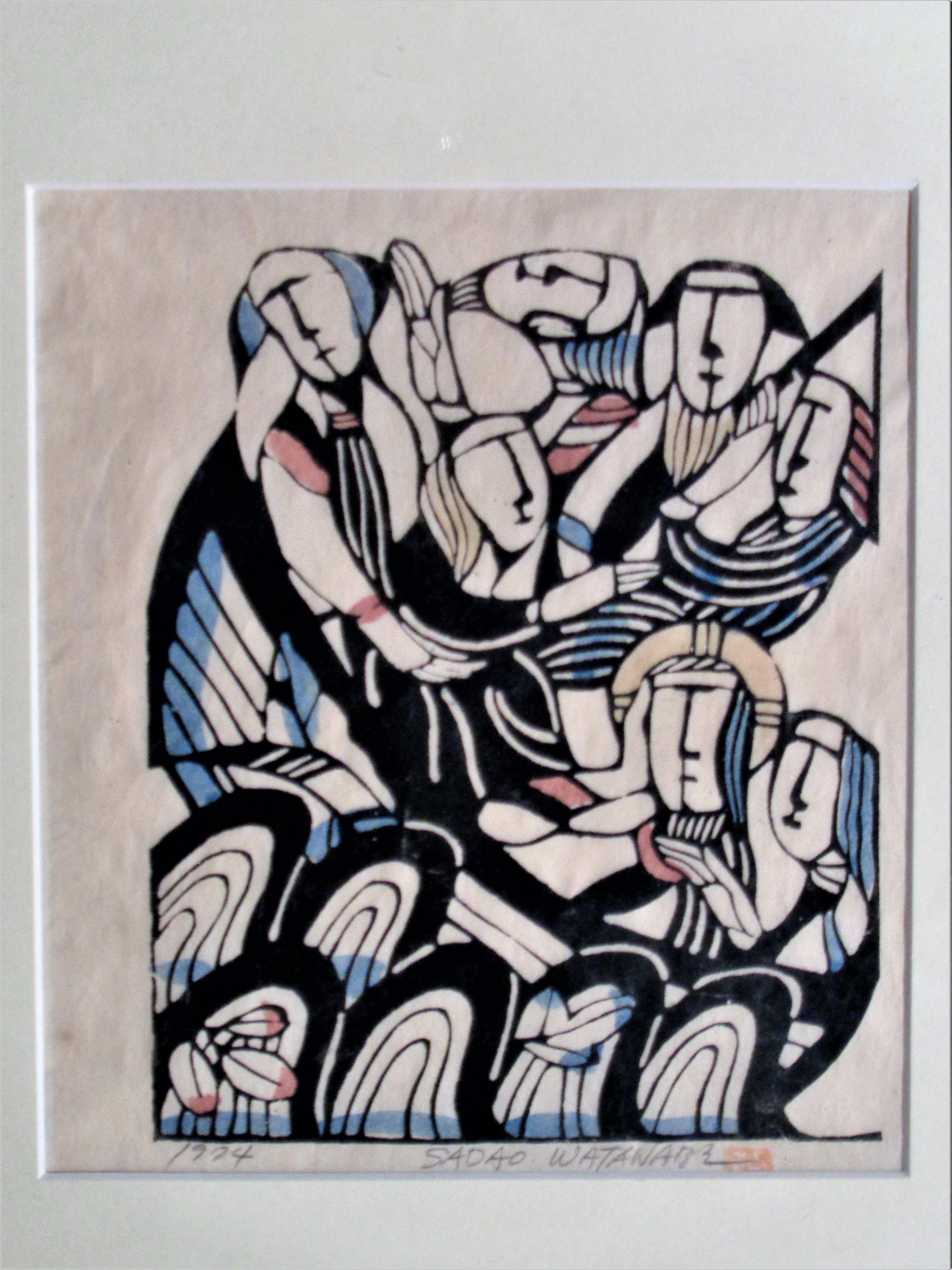Woodblock Print by Sadao Watanabe, 1974 In Fair Condition In Rochester, NY