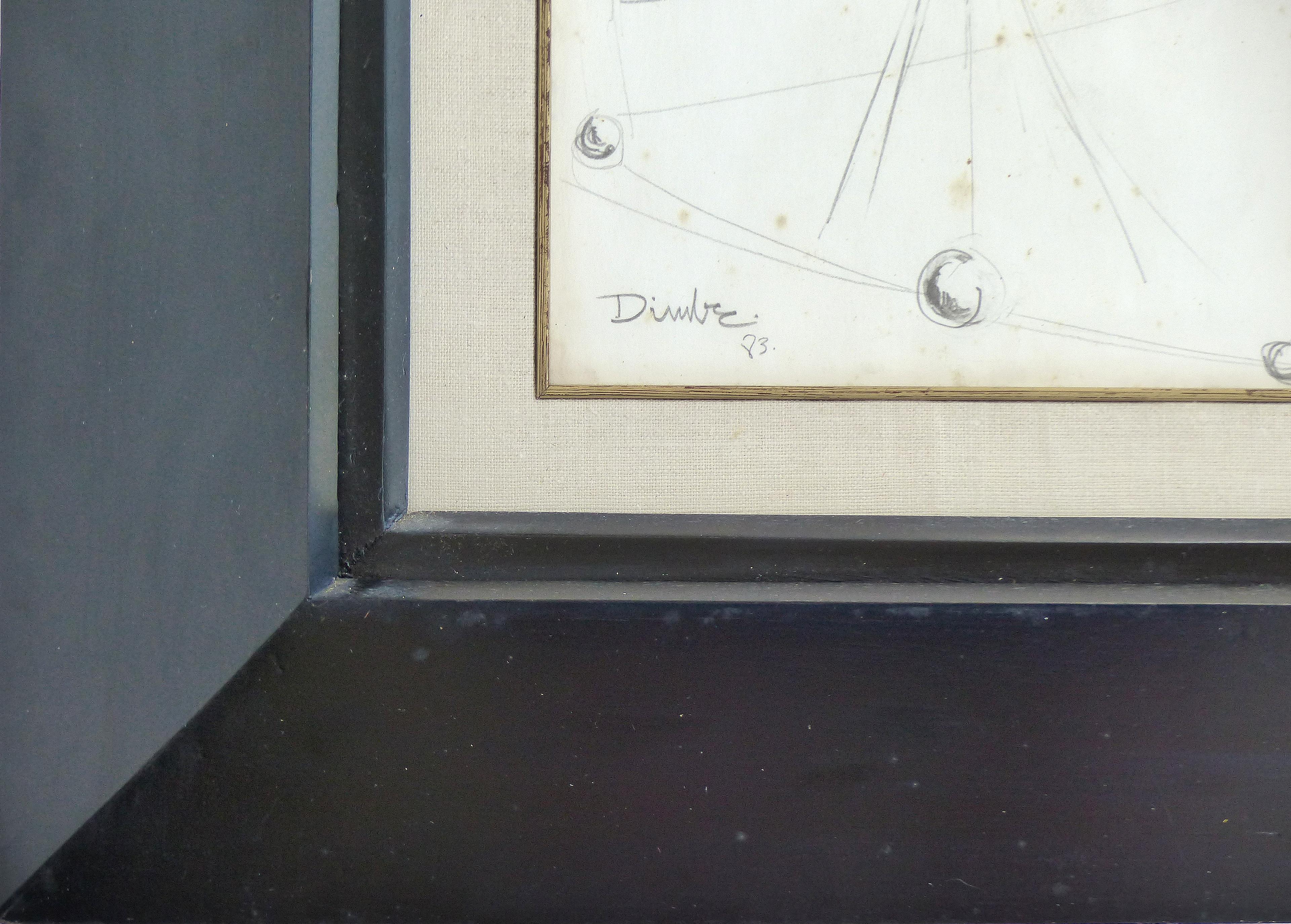 Cuban Artist Rolando López Dirube Abstract Pencil Sketch, 1987 at ...