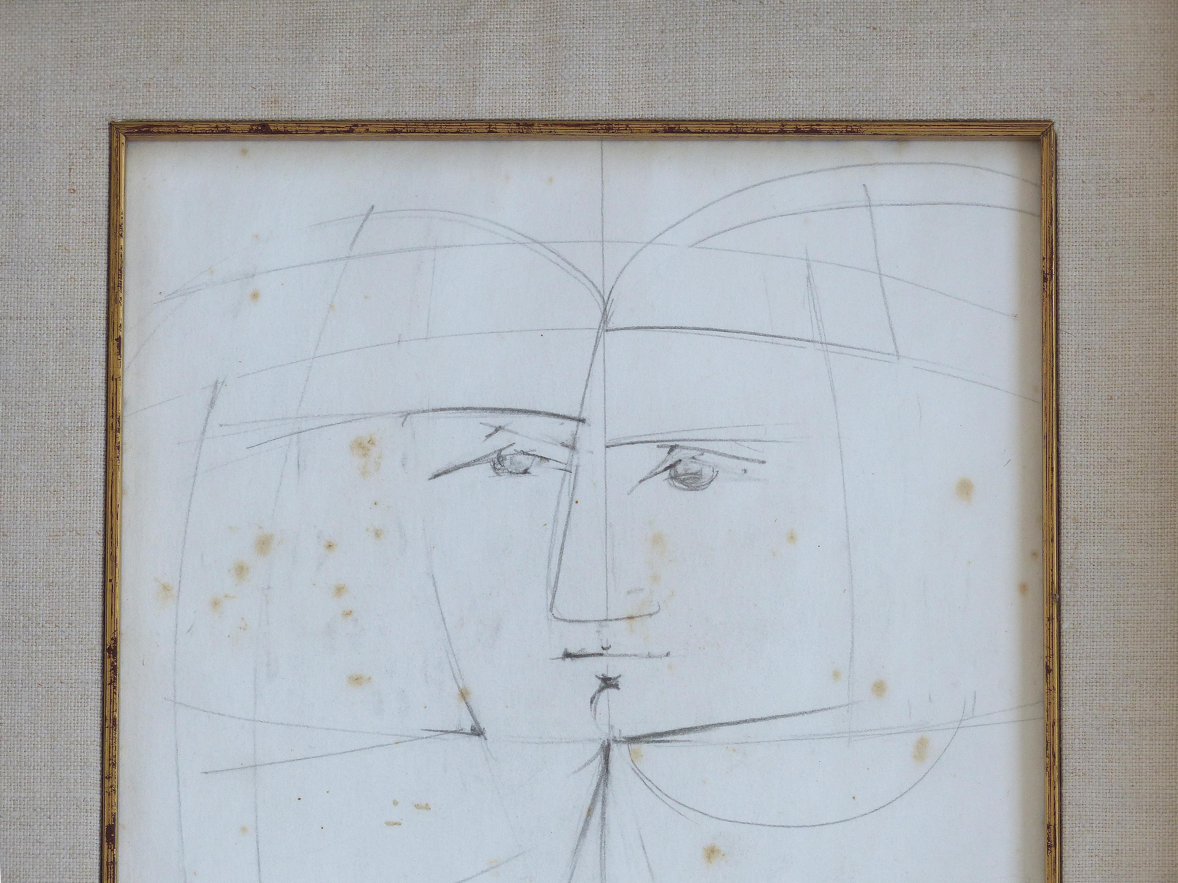 Cuban Artist Rolando López Dirube Abstract Pencil Sketch, 1987 at ...