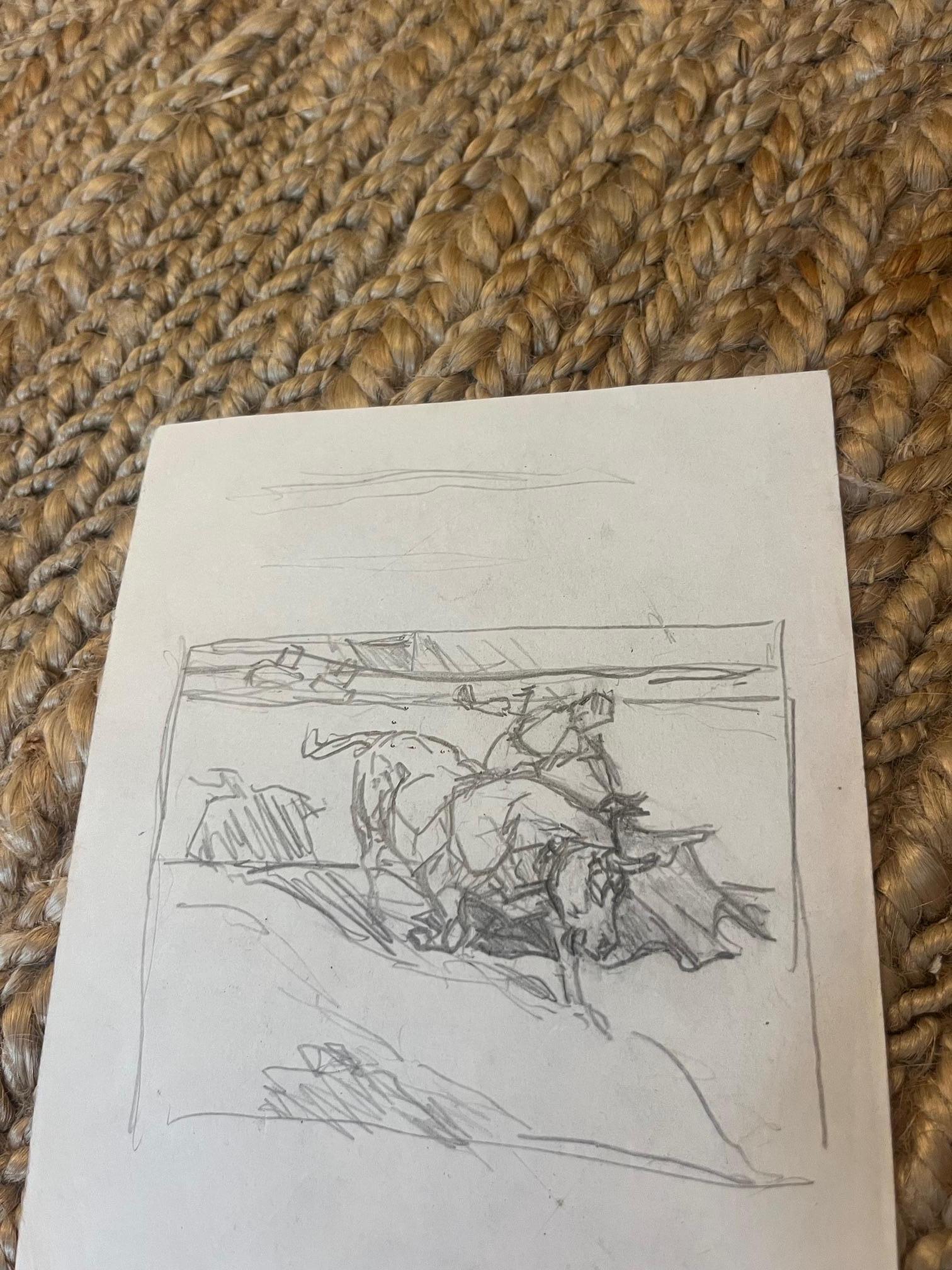 Nord-américain Croquis d'un taureau de papier en vente