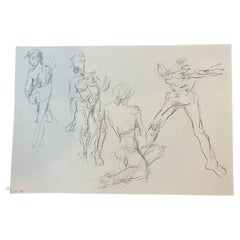 Esbozo a lápiz de figuras sobre papel