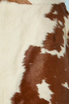 Pencil skirt in off-white and brown cow furs Lecoanet Hémant Show piece