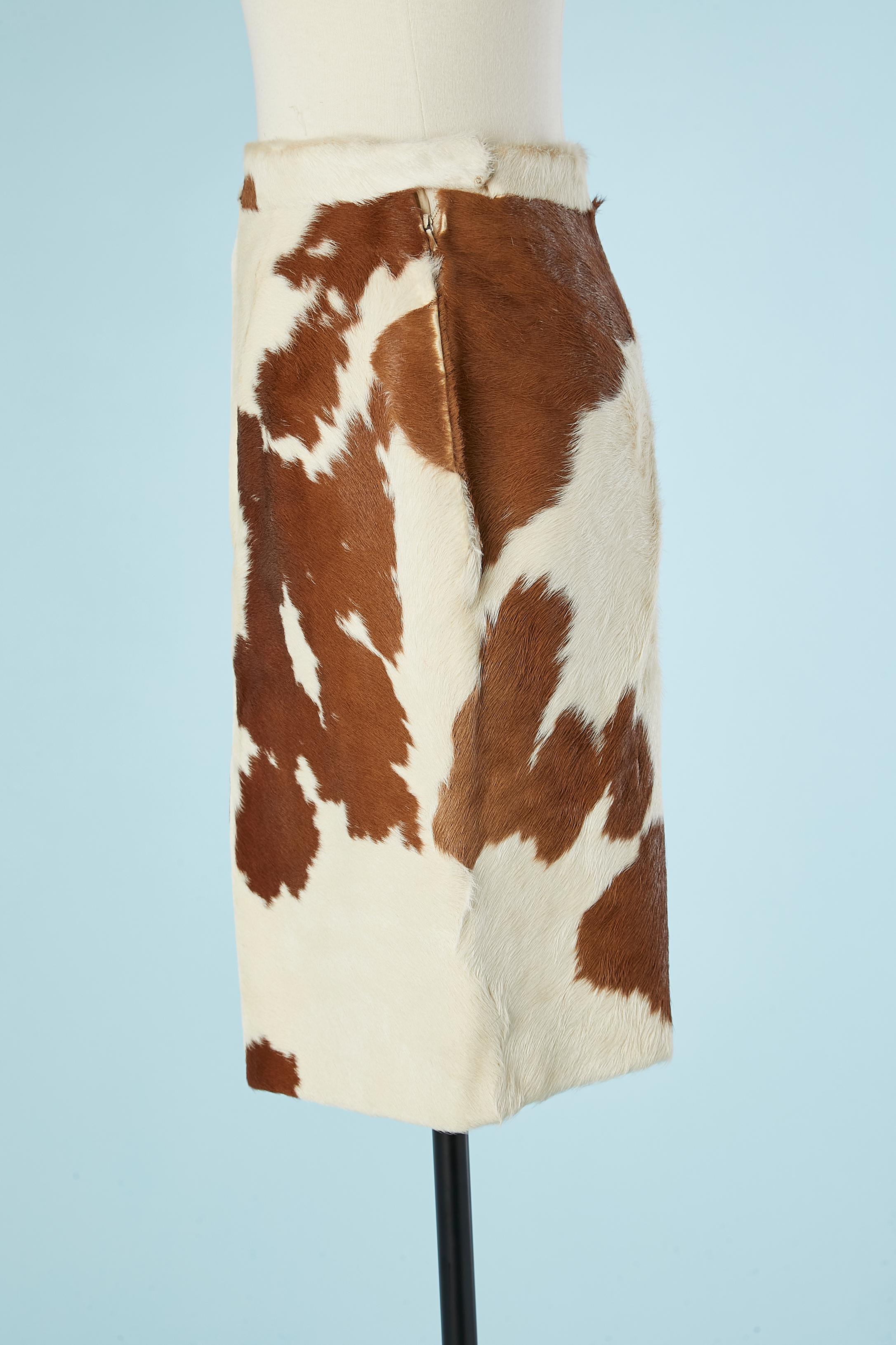 cow print skirt brown