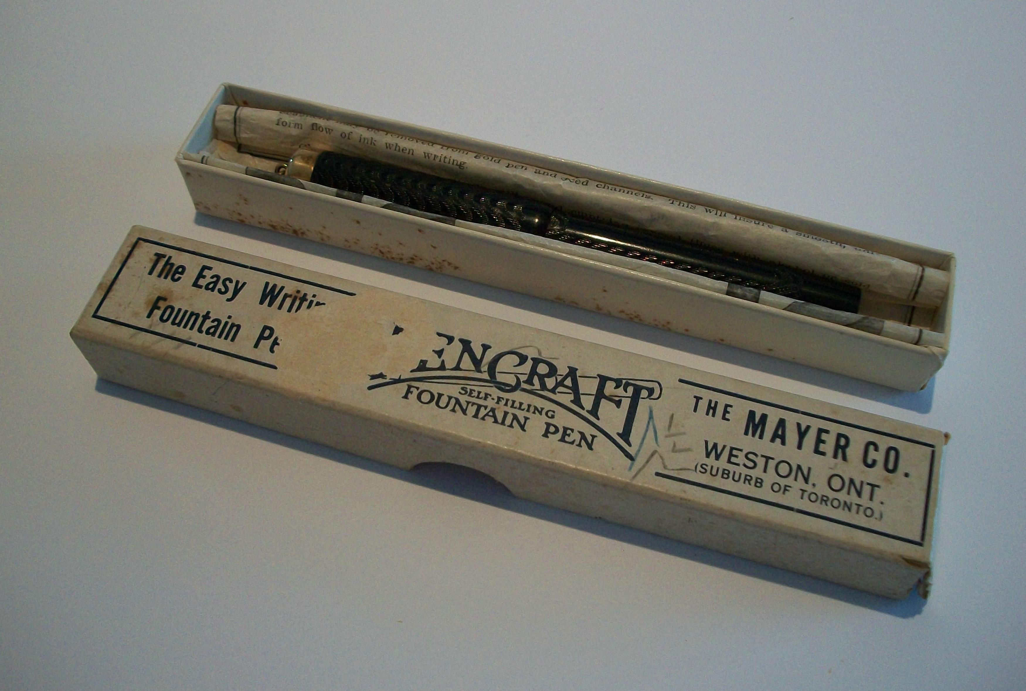 PENCRAFT - La empresa Mayer Co. - Pluma Estilográfica - Plumín de Oro de 14K - Canadá - Circa 1950's en venta 8