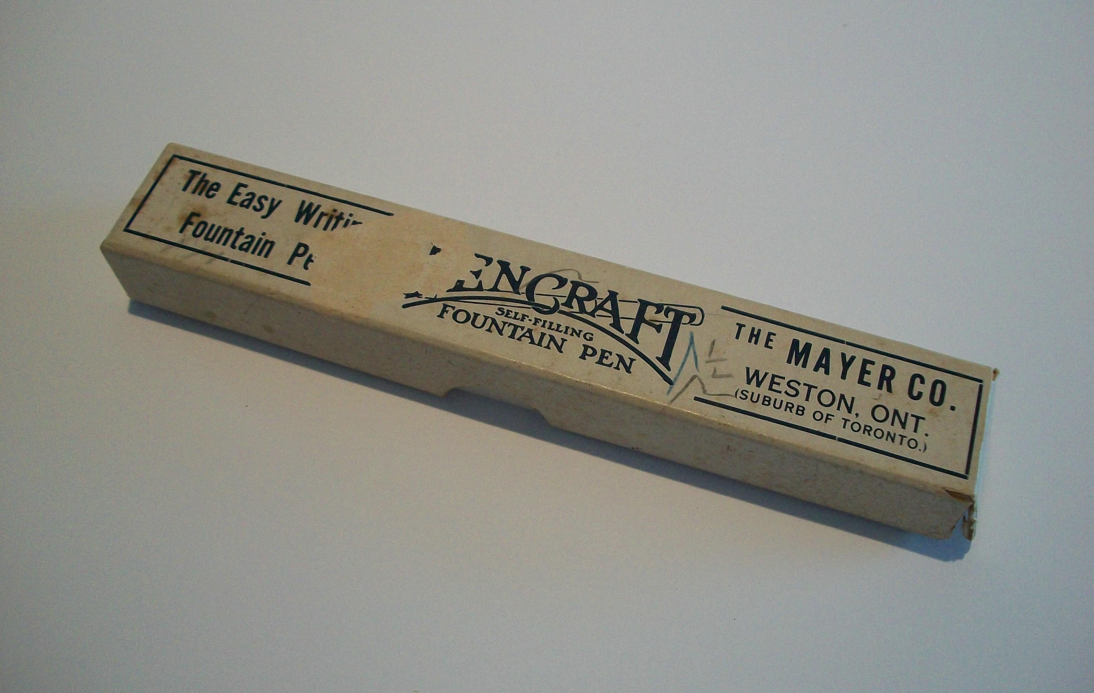 PENCRAFT - La empresa Mayer Co. - Pluma Estilográfica - Plumín de Oro de 14K - Canadá - Circa 1950's en venta 9