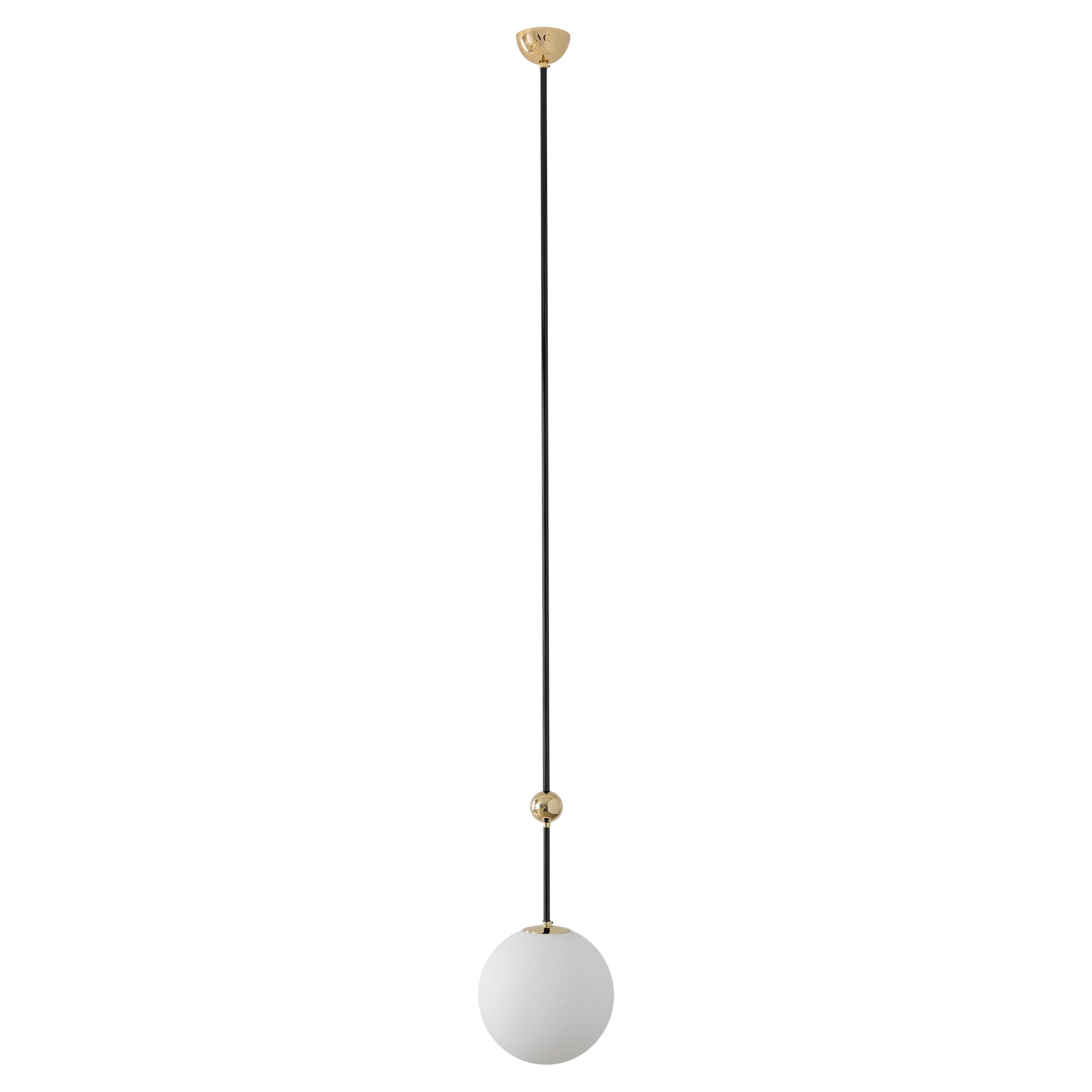 Pendant 02 by Magic Circus Editions
Dimensions: D 25 x W 25 x H 190 cm, also available in H 110, 130, 150, 175 cm
Materials: Brass, mouth blown glass

All our lamps can be wired according to each country. If sold to the USA it will be wired for