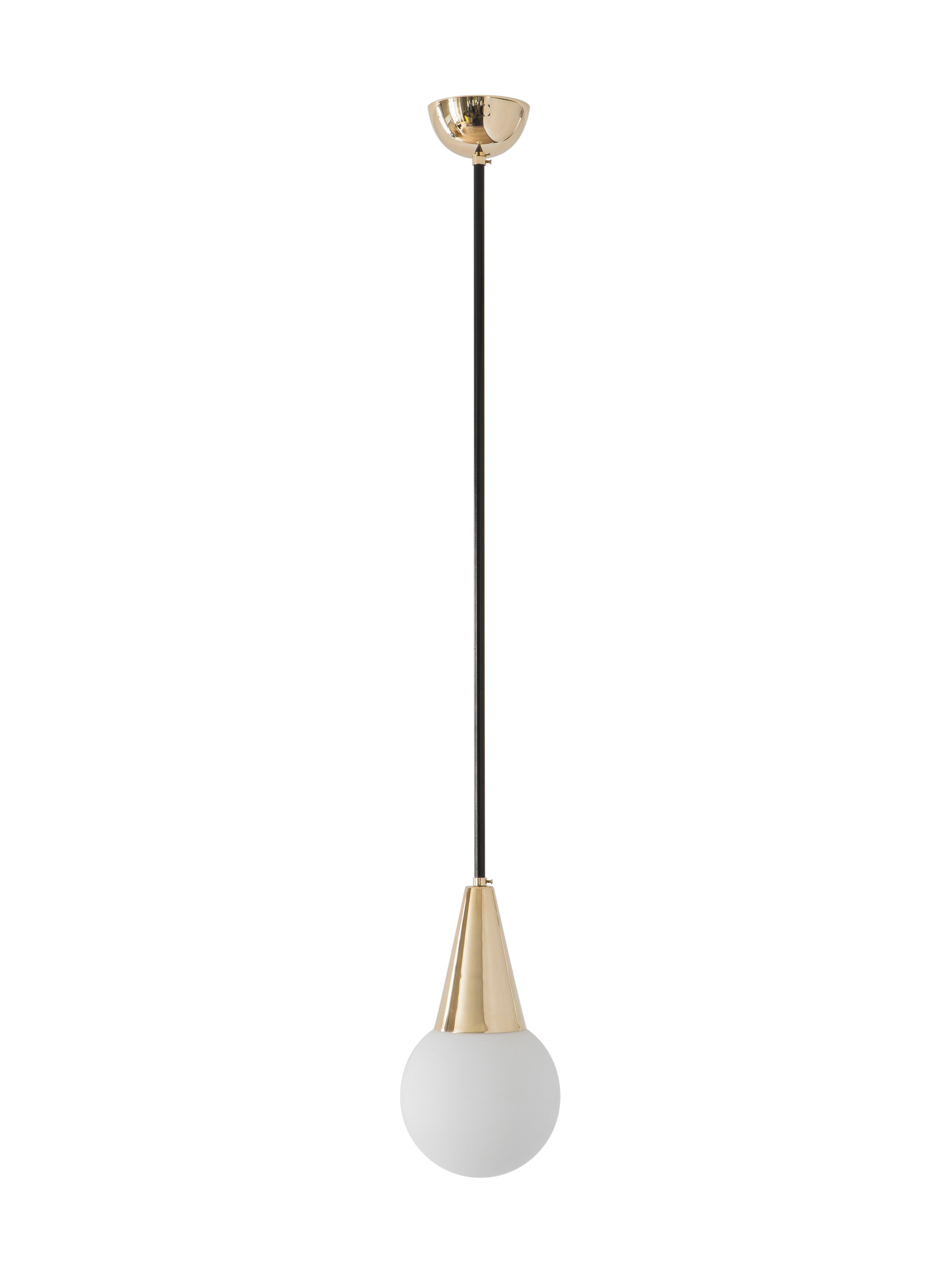 Pendant 05 black by Magic Circus Editions
Dimensions: D 25 x W 25 x H 190 cm, also available in H 110, 130, 150, 175 cm
Materials: Brass, mouth blown glass

All our lamps can be wired according to each country. If sold to the USA it will be