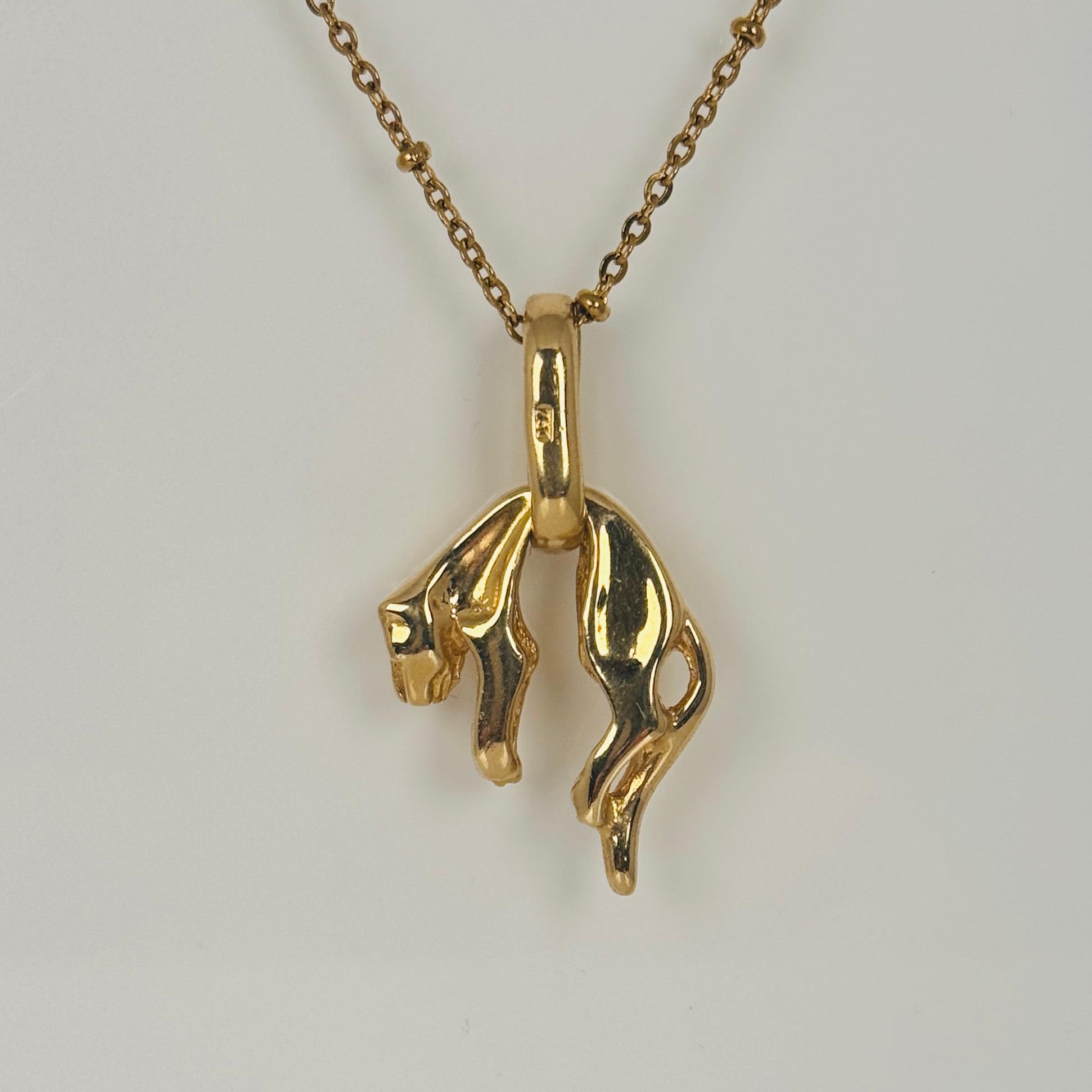 Pendentif panthère en or jaune 18 carats circa 10 grammes en vente 3