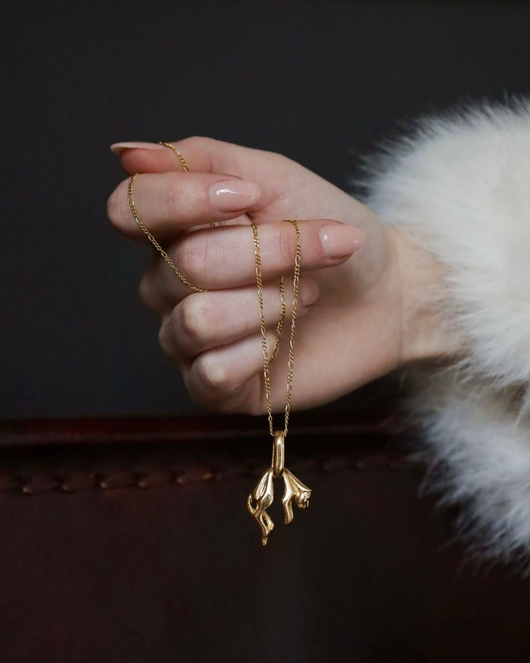 Pendentif panthère en or jaune 18 carats circa 10 grammes en vente 4