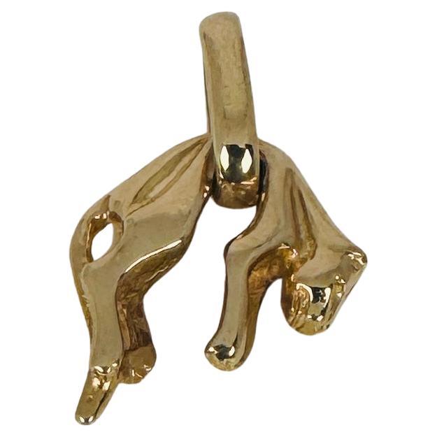Pendentif panthère en or jaune 18 carats circa 10 grammes en vente