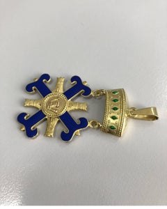 Colgante Oro Amarillo 18 Kilates Esmaltado