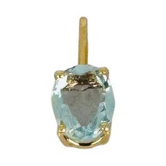 Pendant 18k Yellow Gold with Oval Facetted Aquamarine