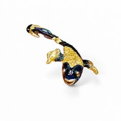 Pendant 960 Silver Hot Enamel Blue Topaz & Opal Gemstones By Konforti Jewelry