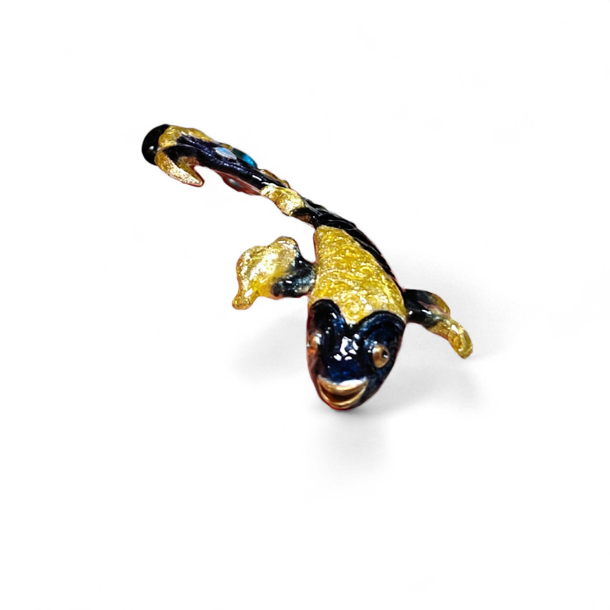 Taglio misto Ciondolo in argento 960 con smalto a caldo Topazio blu e pietre opali di Konforti Gioielli in vendita