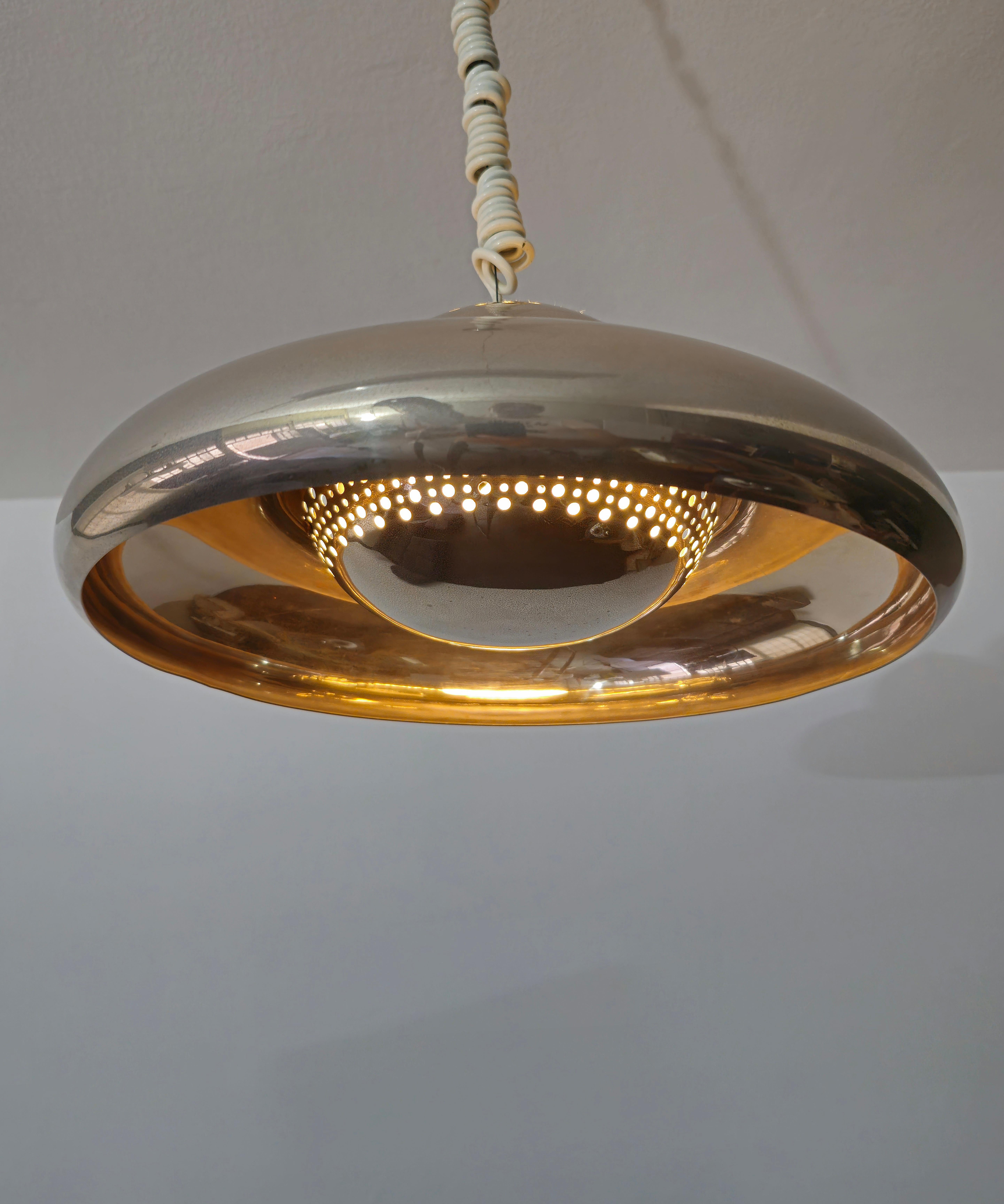 Pendant Afra and Tobia Scarpa for Flos Nickel-Plated Brass Midcentury Italy 1960 For Sale 3