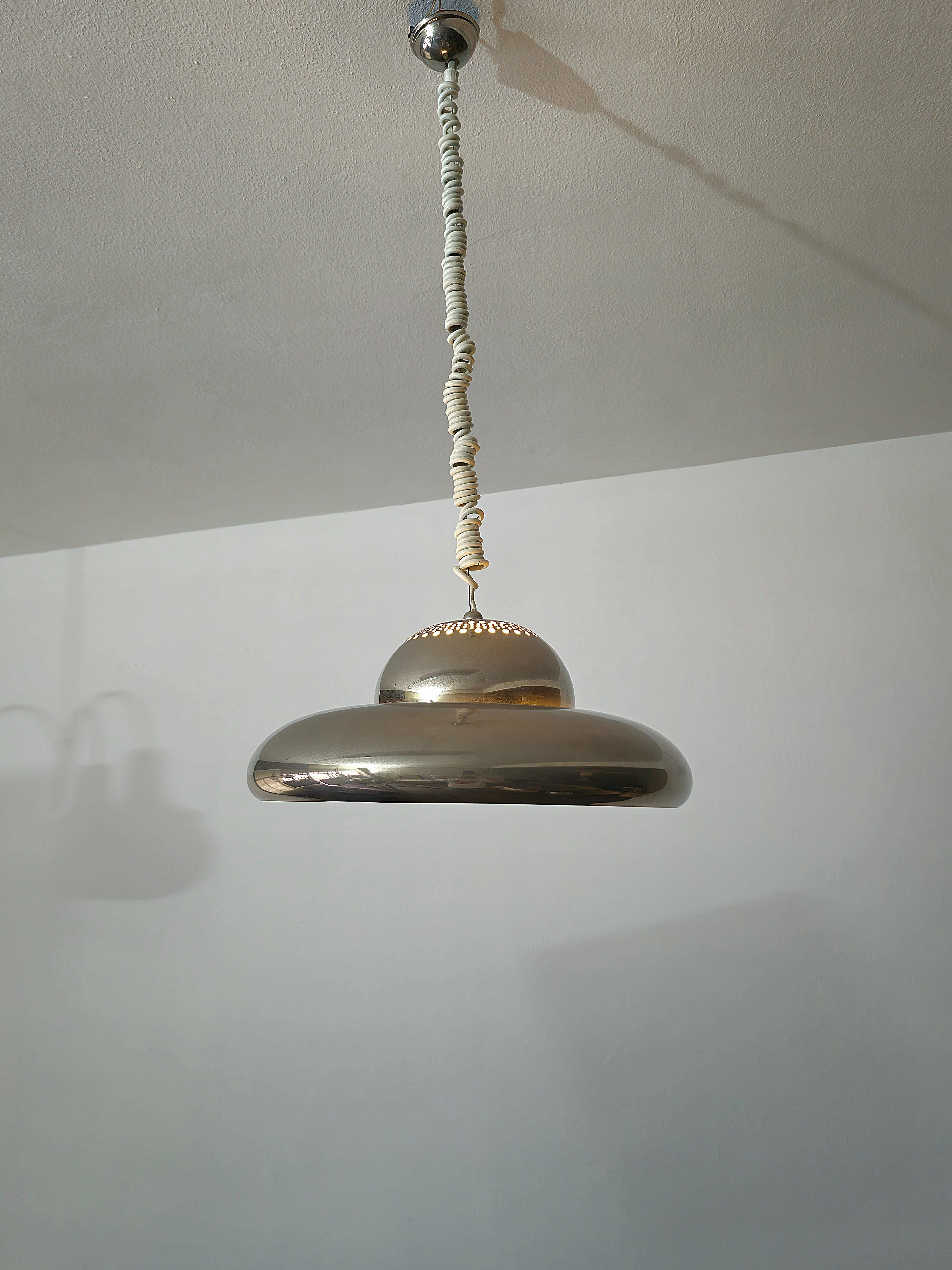 Pendant Afra and Tobia Scarpa for Flos Nickel-Plated Brass Midcentury Italy 1960 For Sale 1