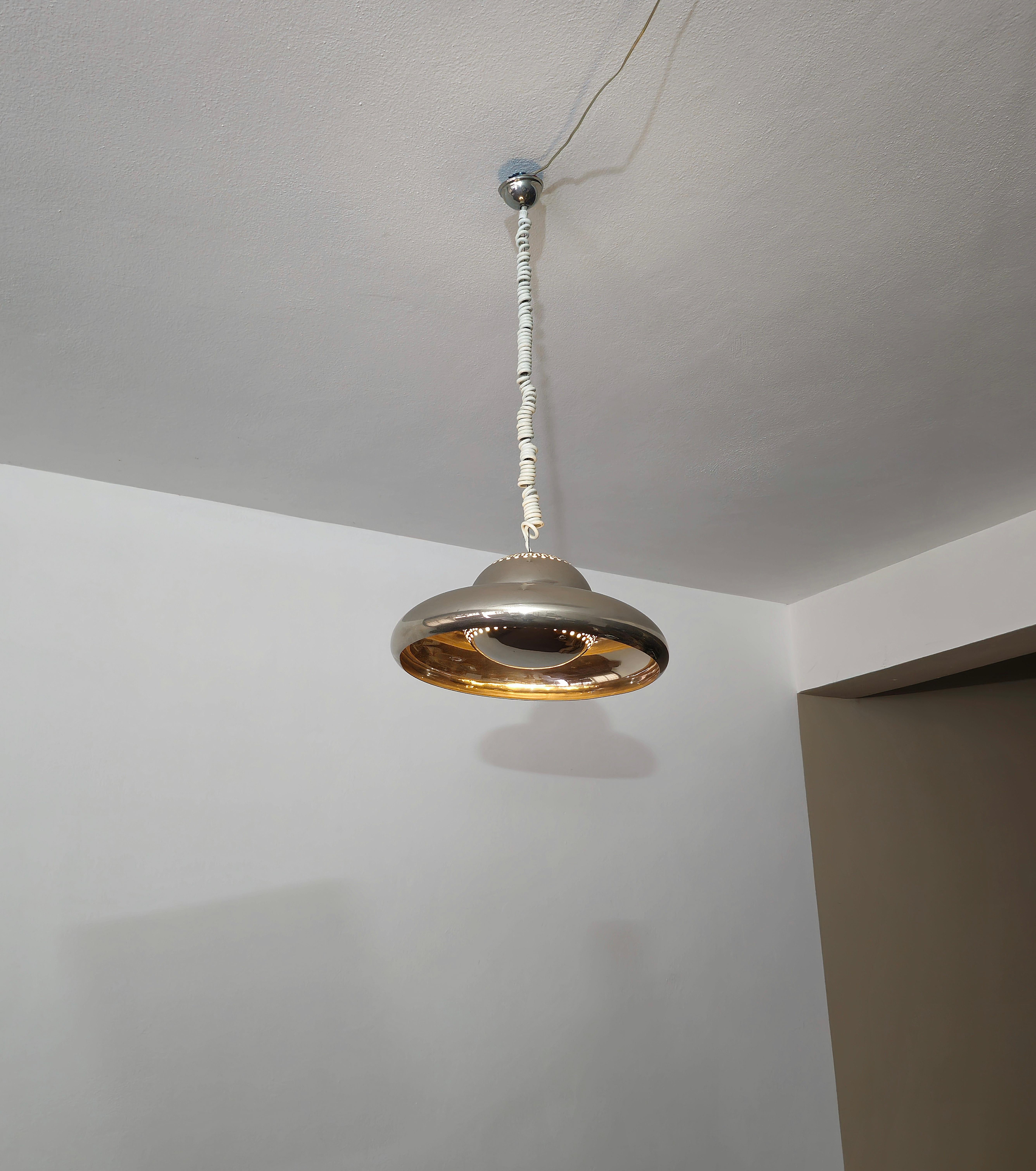 Pendant Afra and Tobia Scarpa for Flos Nickel-Plated Brass Midcentury Italy 1960 For Sale 2