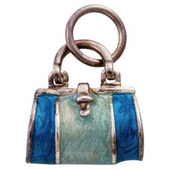 Vintage Pendant "bags", blue