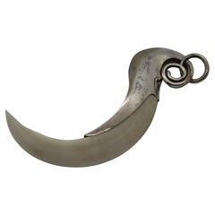 Pendant Boar Tooth,  Unique Jewel, Luxury Gift, Sterling Silver, Handmade, Italy