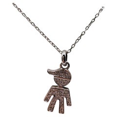 Pendentif garçon avec capuchon Pendentif diamant en or 14Kt