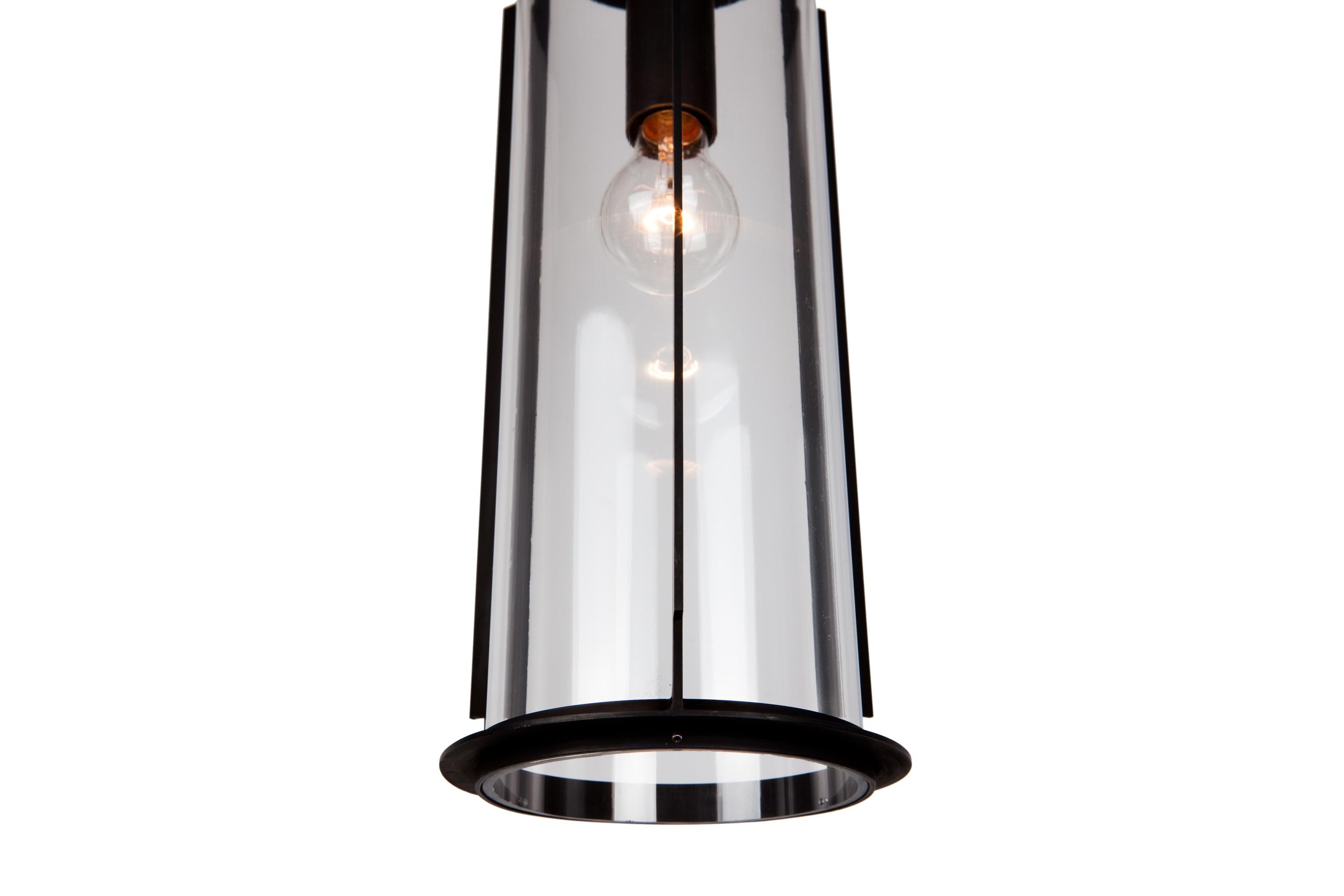 Moderne Lampe à suspension en laiton avec polycarbonate en vente