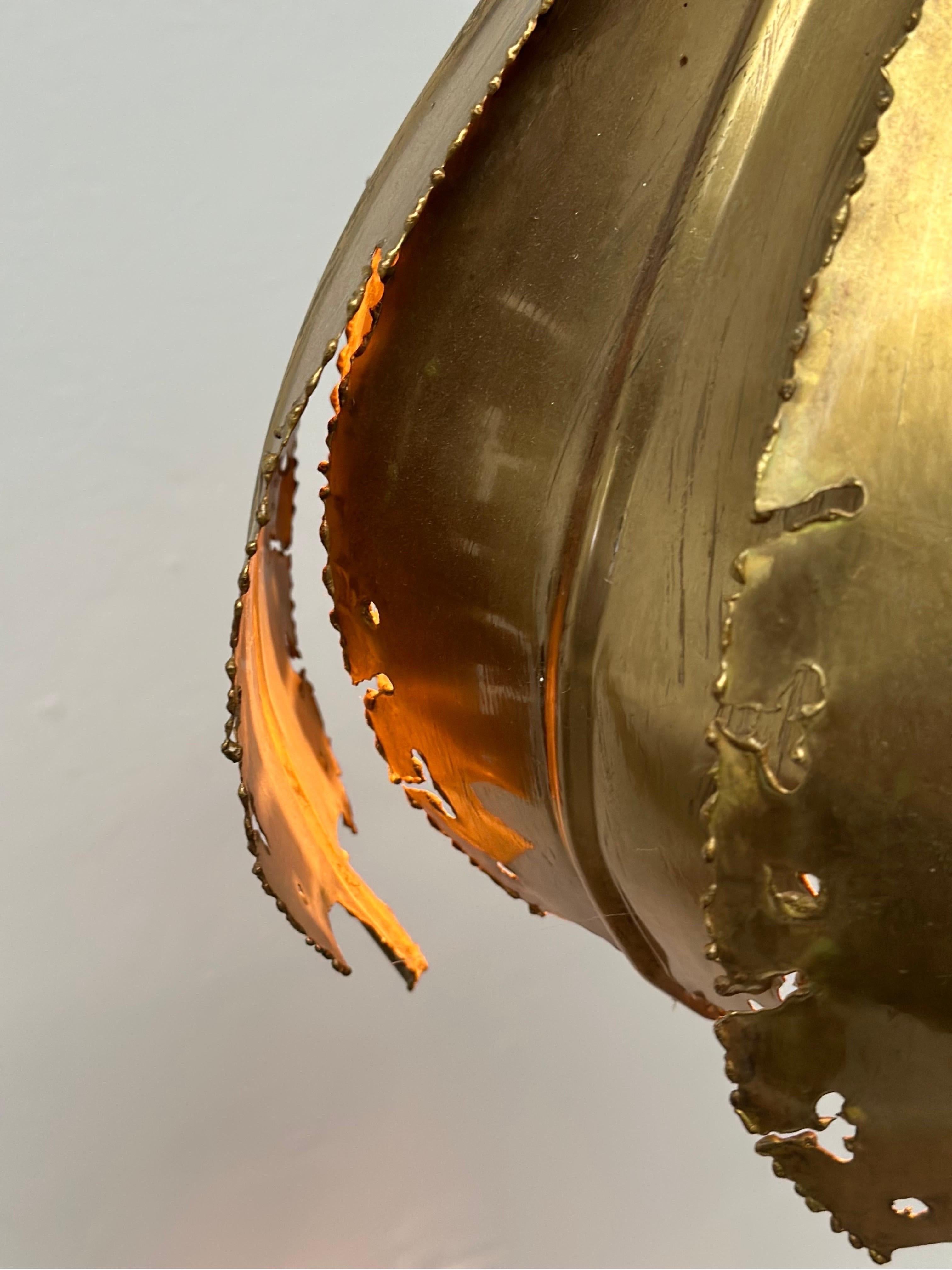 Danish Pendant Brutalis Brass Lamp by Sven Aage Jensen for Holm Sørensen, 1960s For Sale