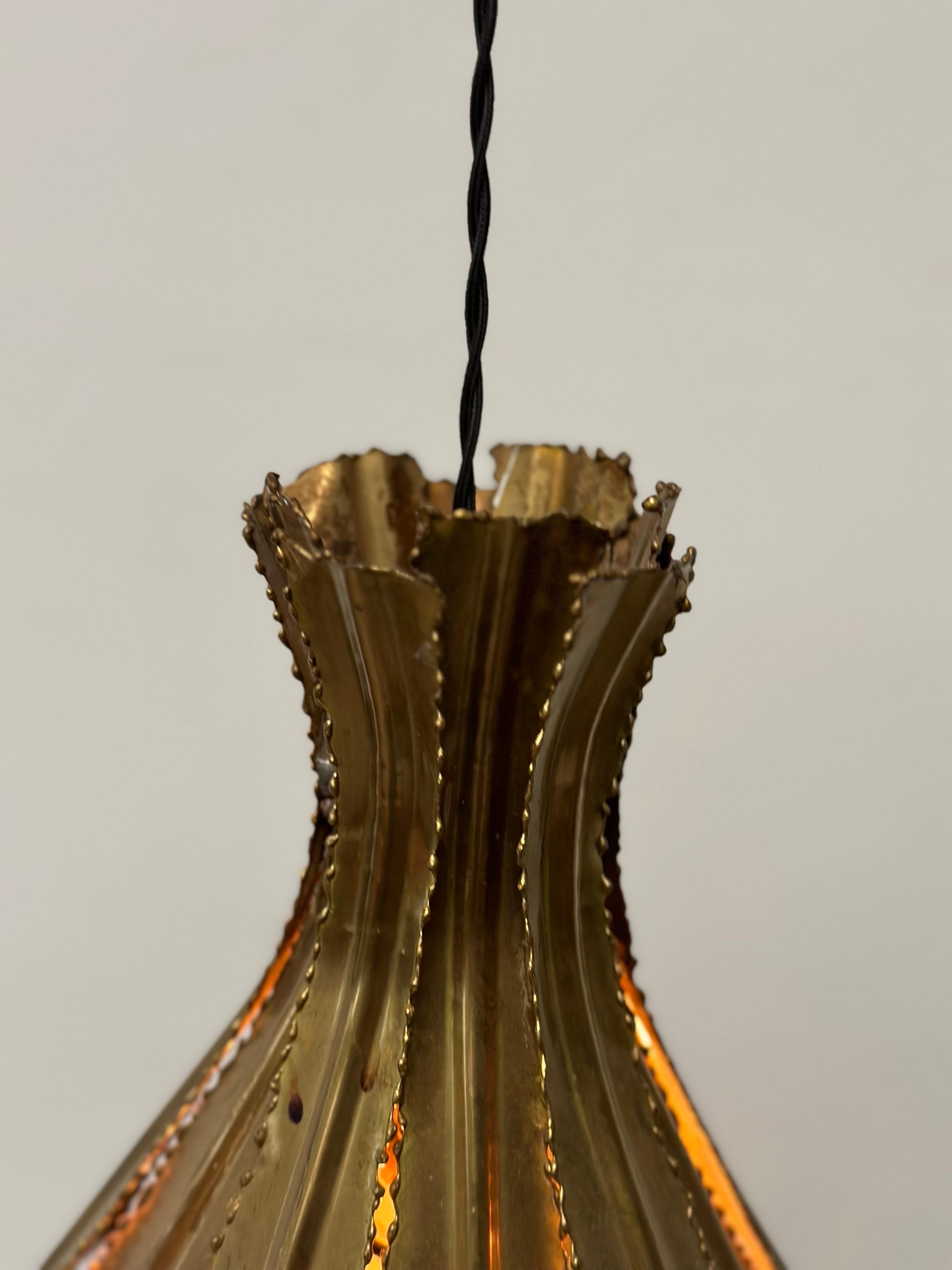 Pendant Brutalis Brass Lamp by Sven Aage Jensen for Holm Sørensen, 1960s For Sale 1