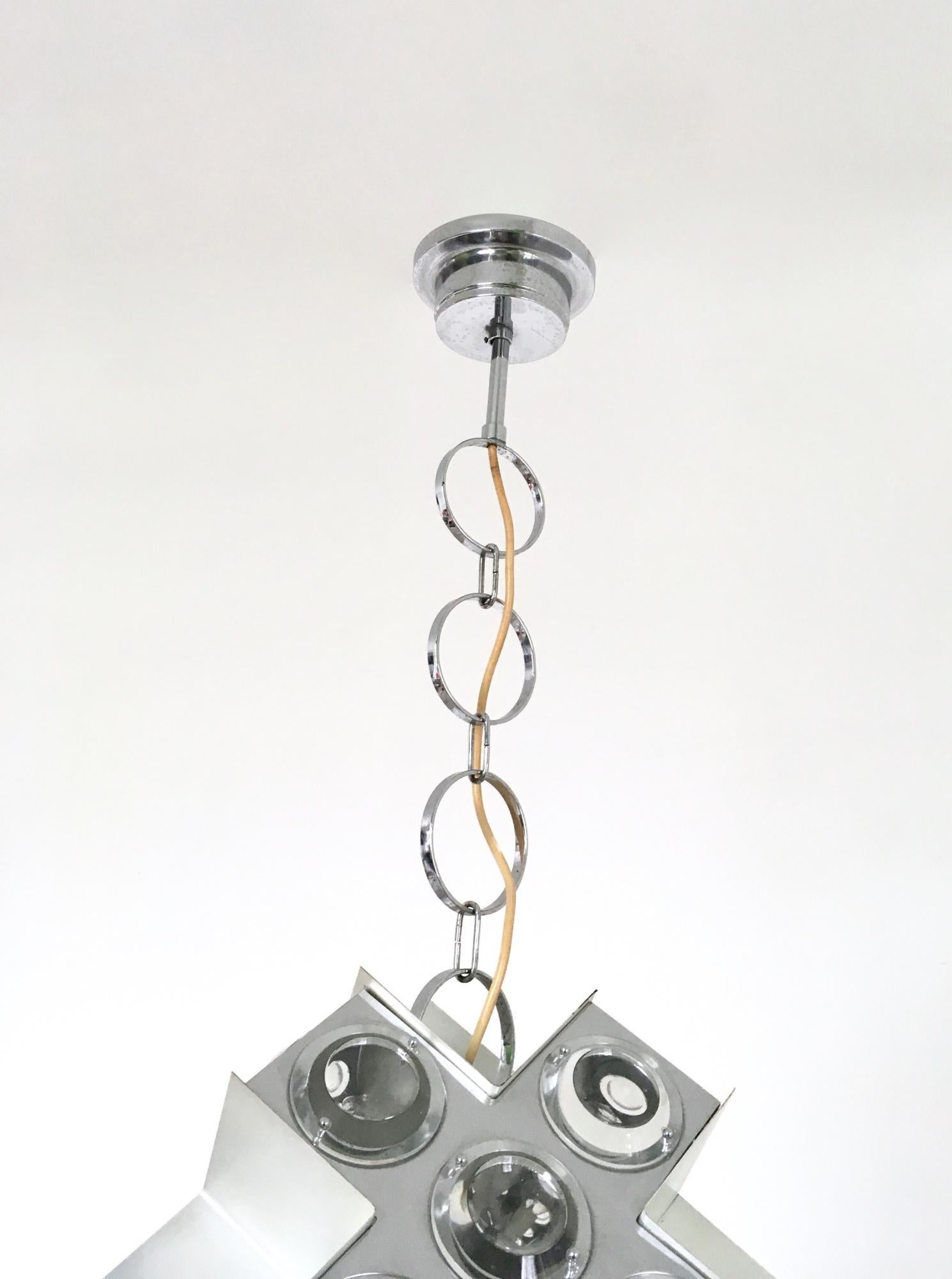 Plated Postmodern Irregular Steel Pendant by Oscar Torlasco Prod by Stilkronen, Italy