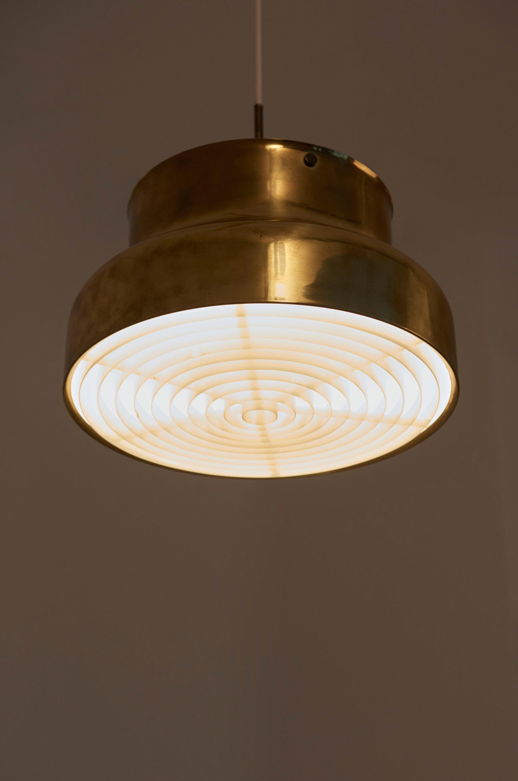 Scandinavian Modern Pendant Ceiling Lamp Bumling in Brass by Anders Pehrson for Ateljé Lyktan