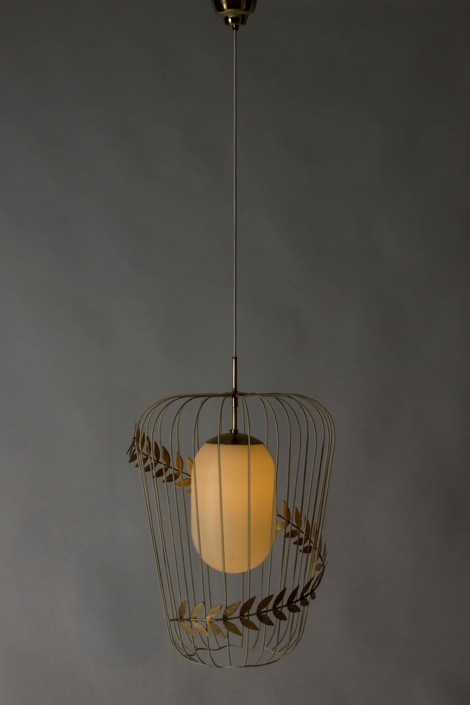 Swedish Pendant Ceiling Light by Hans Bergstr�öm for Ateljé Lyktan, Sweden, 1940s