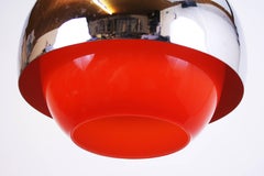 Pendant Ceiling Lamp Style Gae Aulenti Murano Glass Metal Chromium, Italy, 1970s