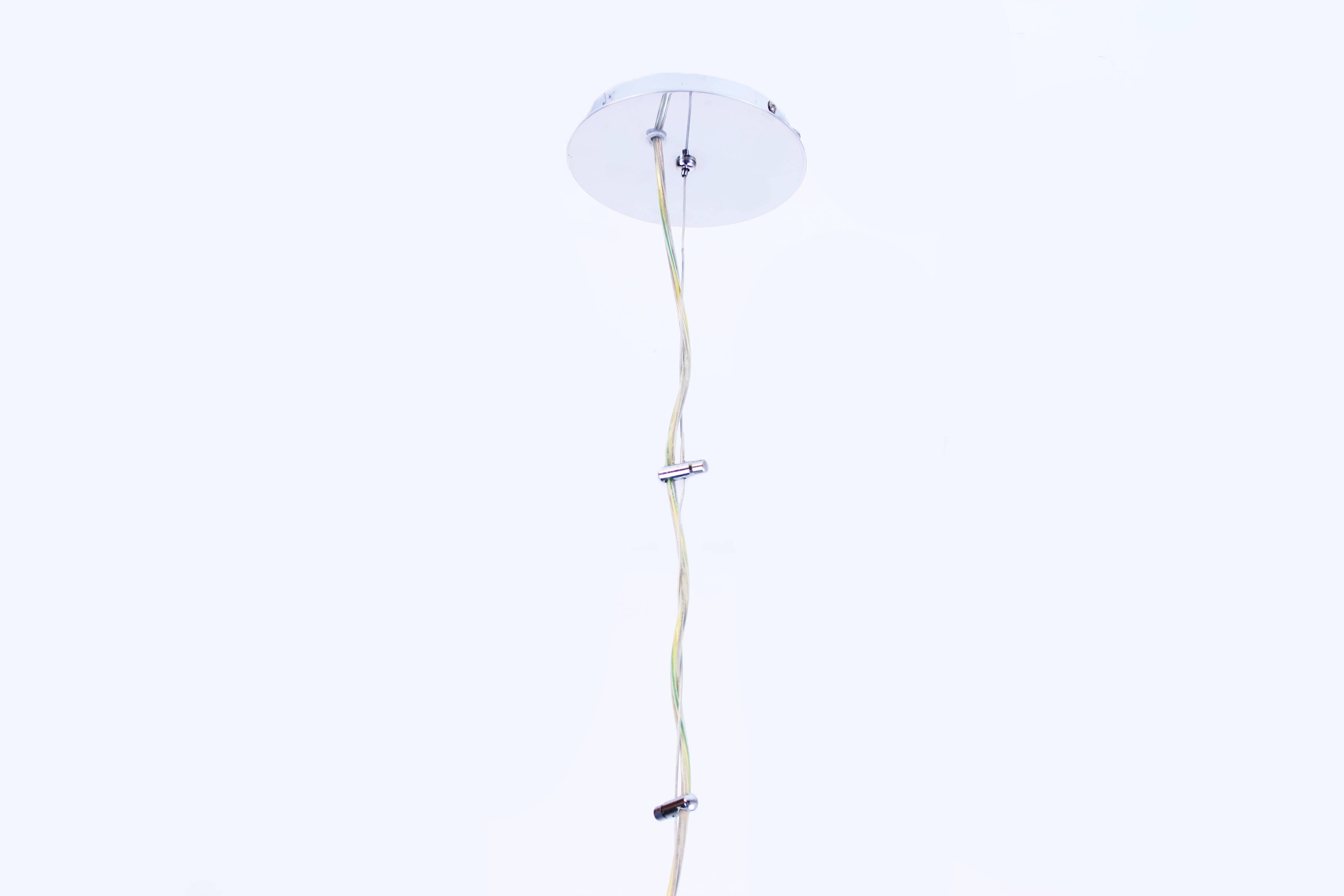 Lampada a sospensione in stile Gae Aulenti Vetro di Murano Metallo Cromo, Italia, anni '70 in vendita 1