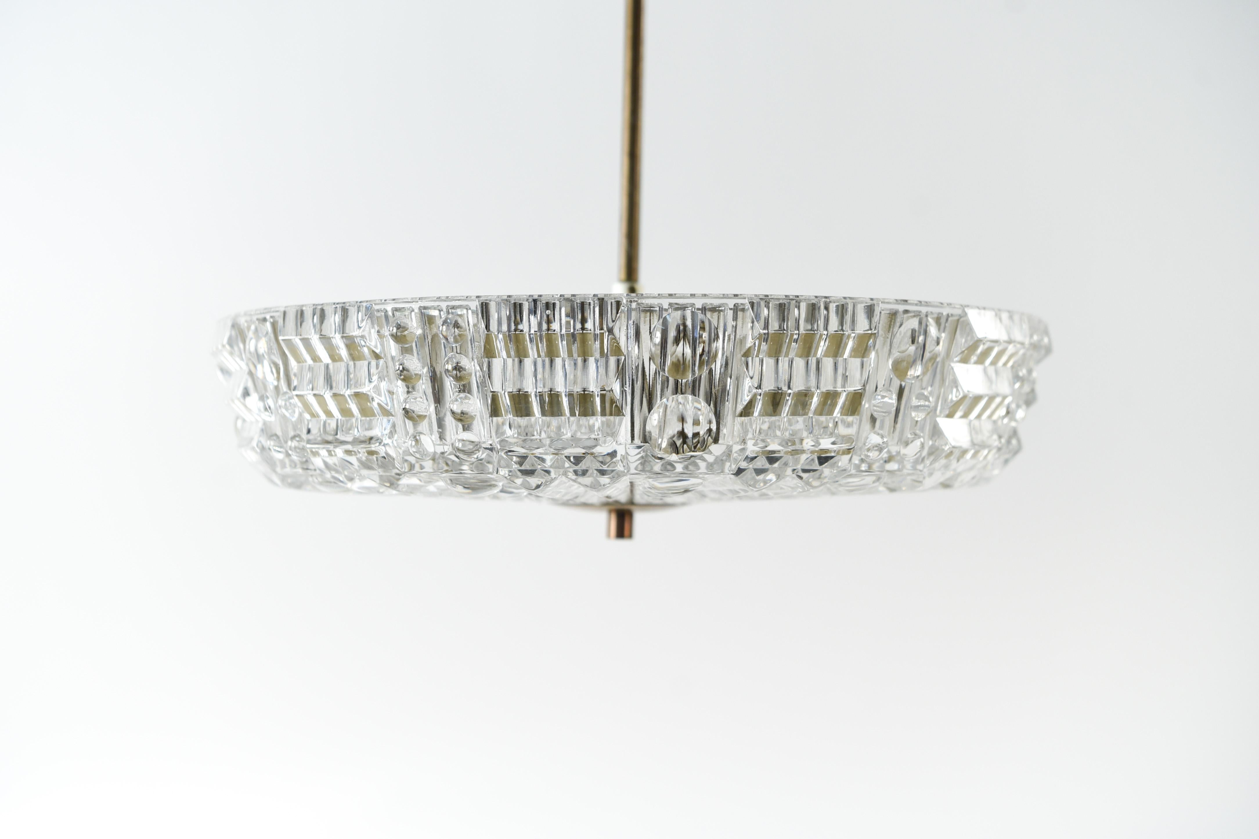 Pendant Chandelier by Carl Fagerlund for Orrefors In Good Condition In Norwalk, CT