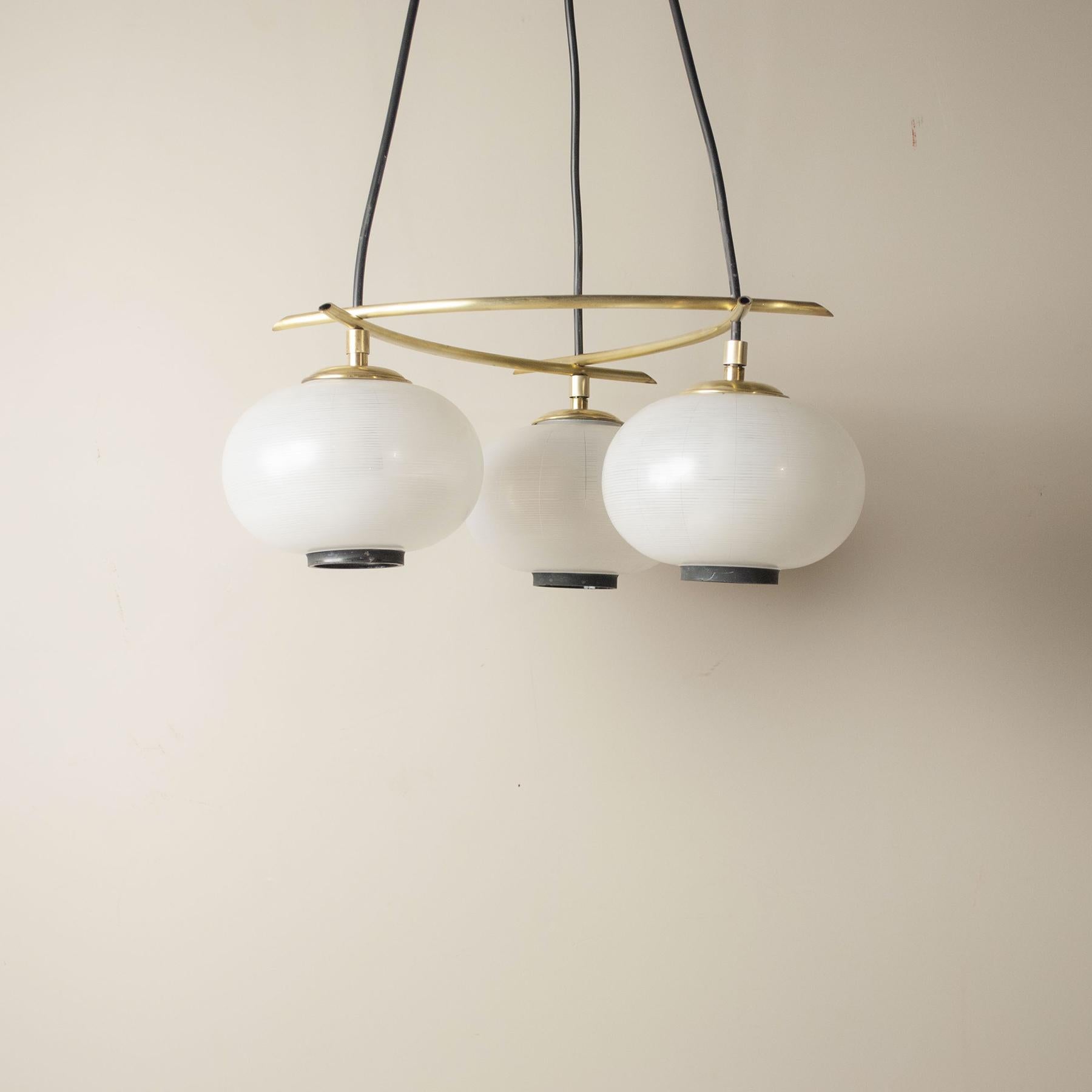 Pendant Chandelier Itailan Mdcentury from the 50s For Sale 3