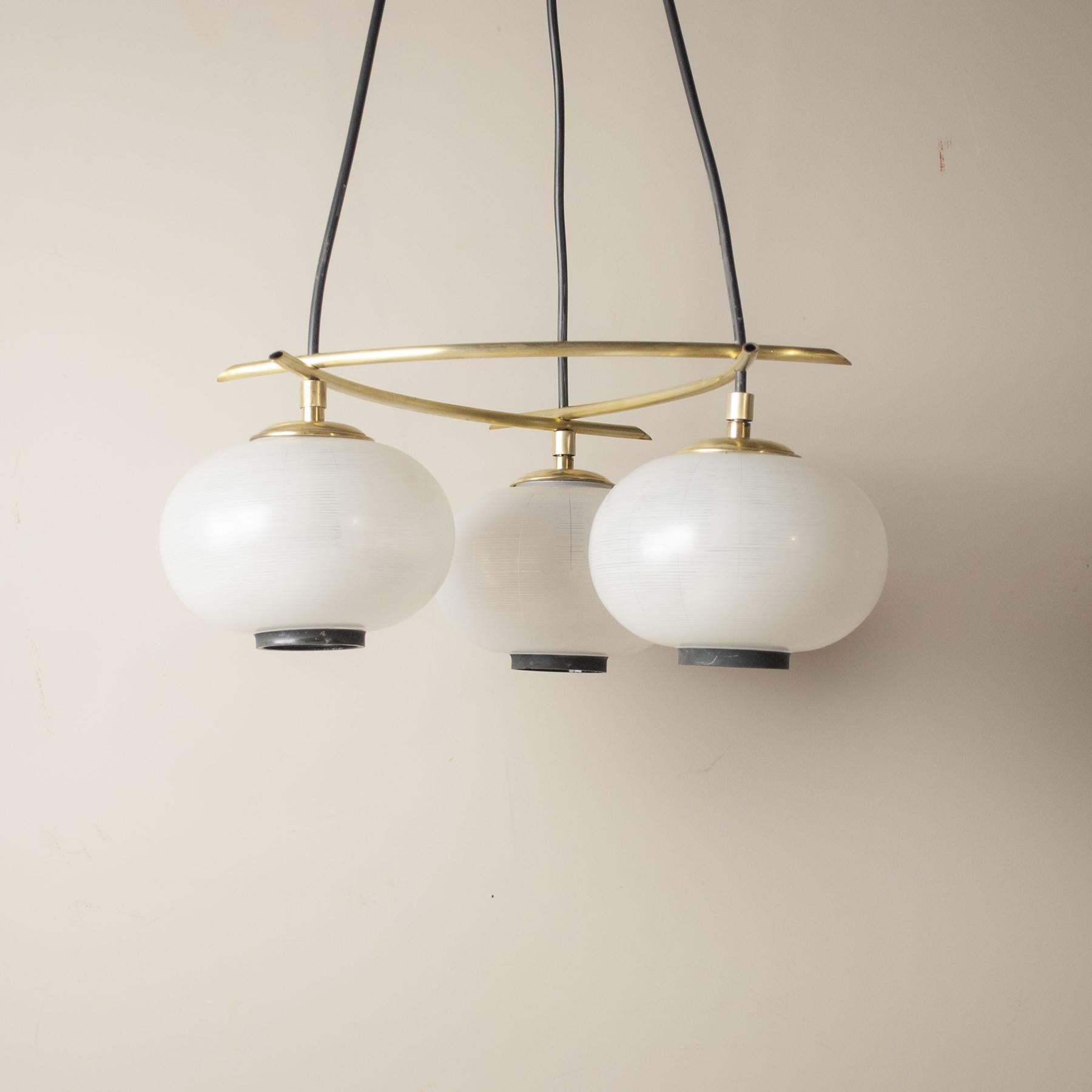 Mid-Century Modern Pendant Chandelier Itailan Mdcentury from the 50s For Sale
