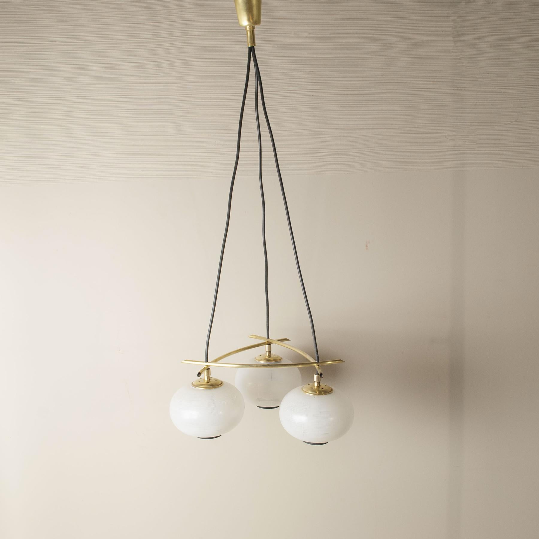 Italian Pendant Chandelier Itailan Mdcentury from the 50s For Sale